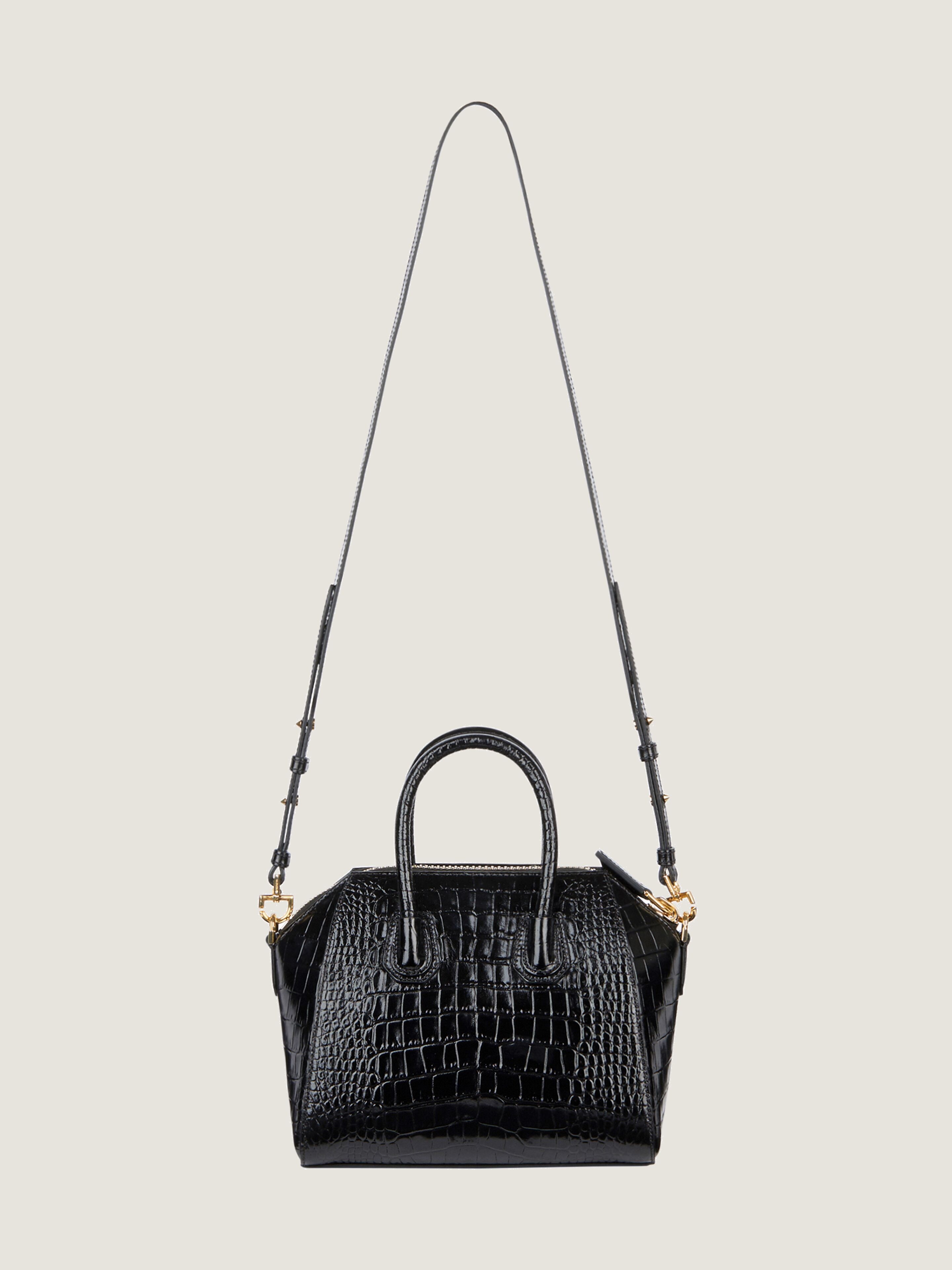 GIVENCHY/ANTIGONA (ショルダーバッグ) アンティゴナ ミニ クロコダイル型押しレザー - ブラック