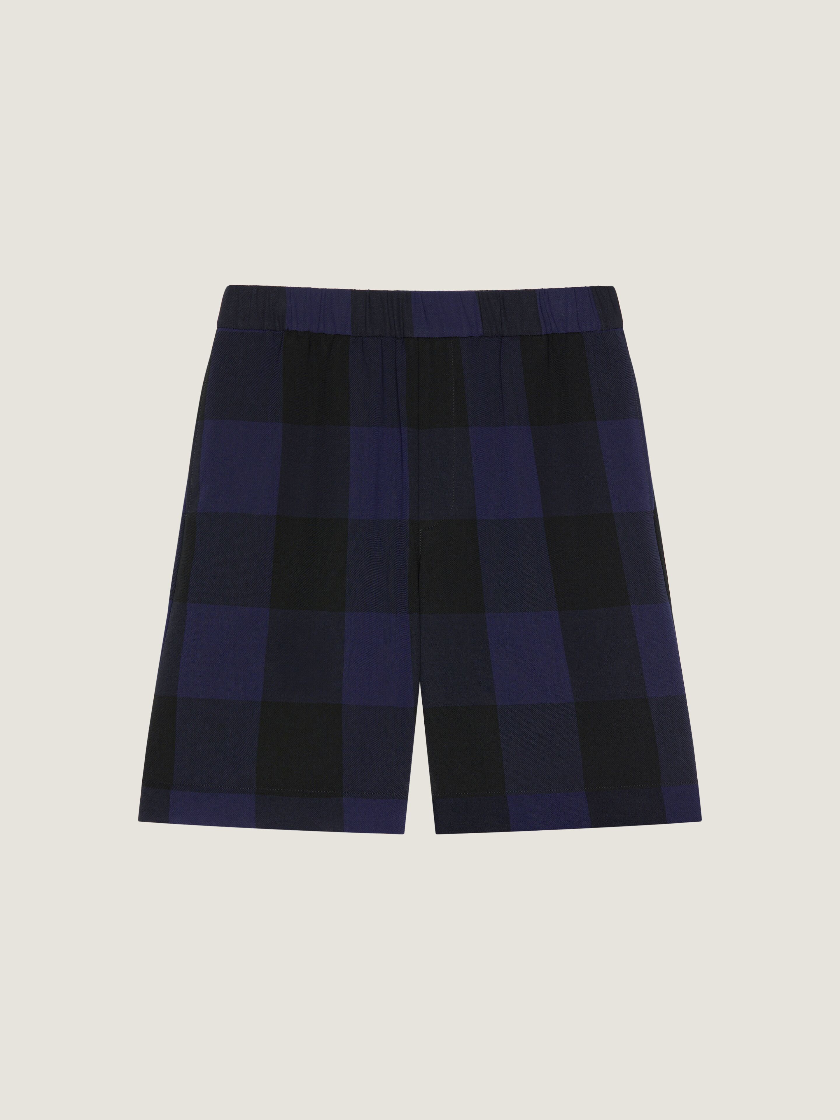 Givenchy Checked Bermuda Shorts In Wool In Black