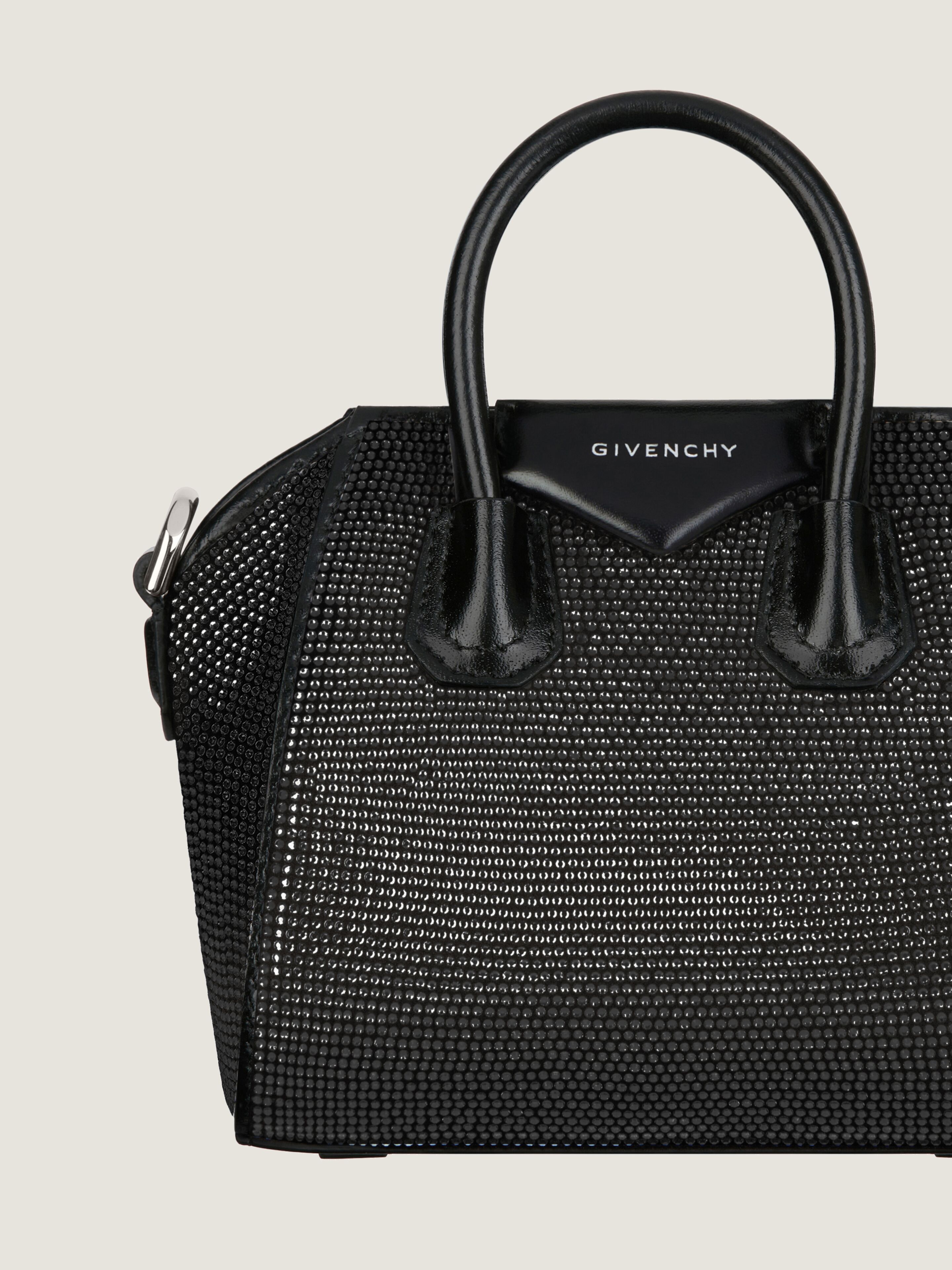 Micro Antigona bag in satin with strass | Givenchy CA | Givenchy