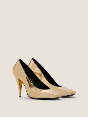 Escarpins Sliced Square en cuir effet miroir