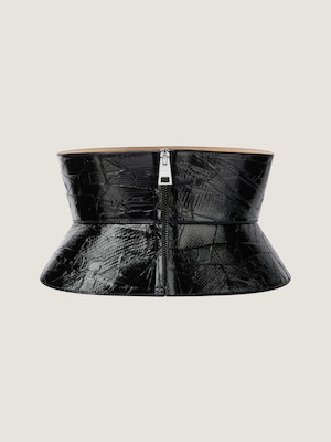 Ceinture corset en cuir imprimée Tape