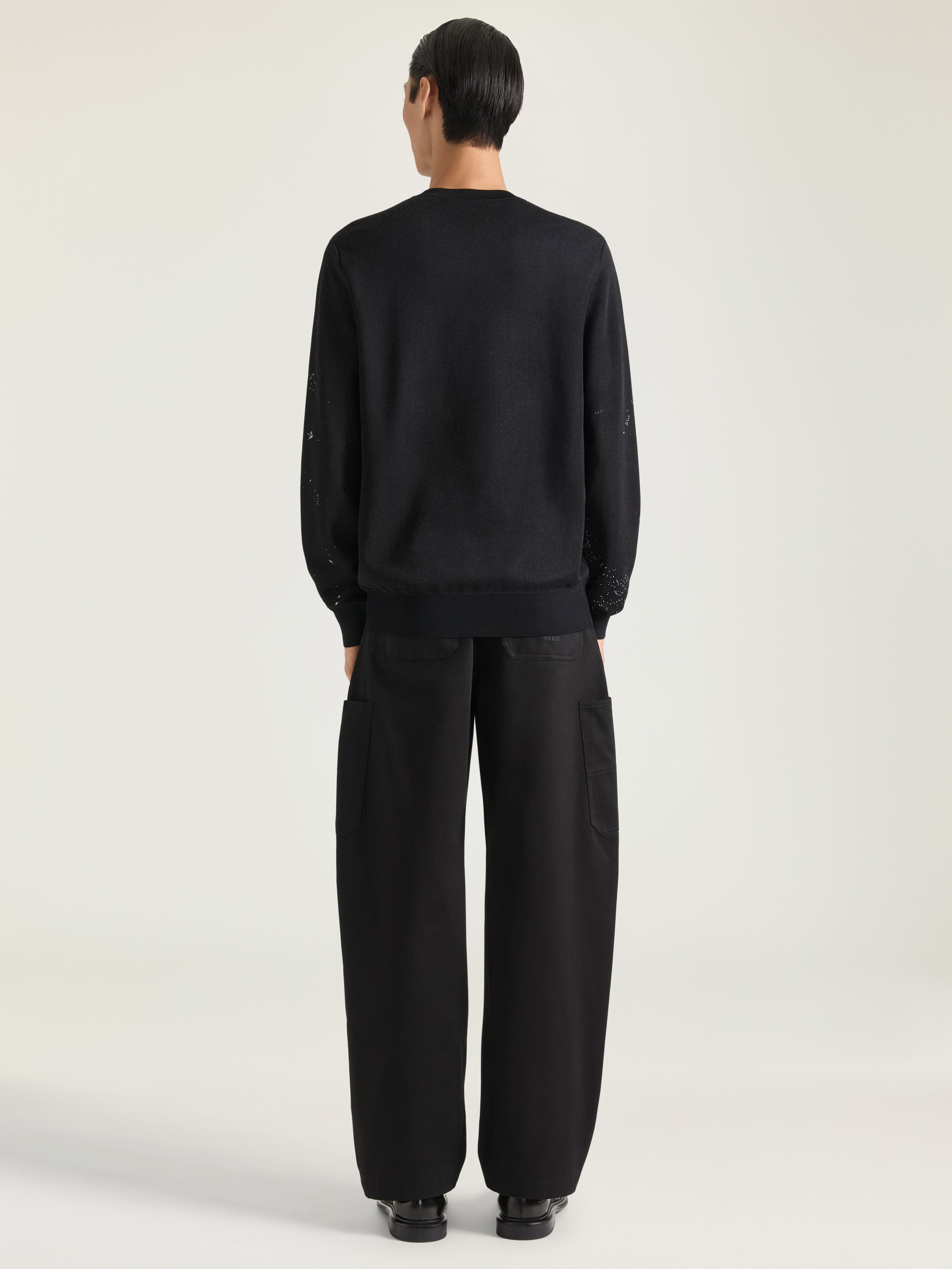 Knitted sweater with Clapperboard jacquard in - black - BM90WS4YPT