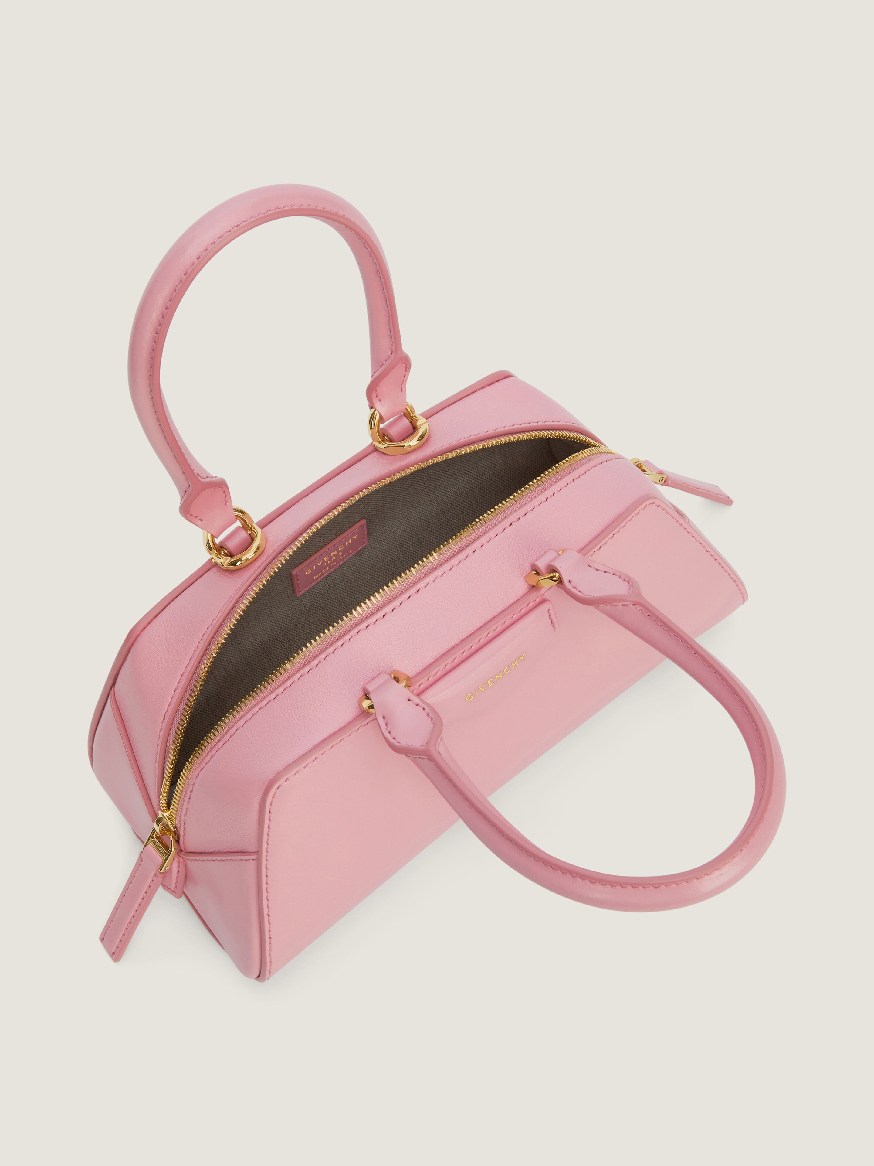 Mini Antigona East-West bag in Box leather in - flamingo