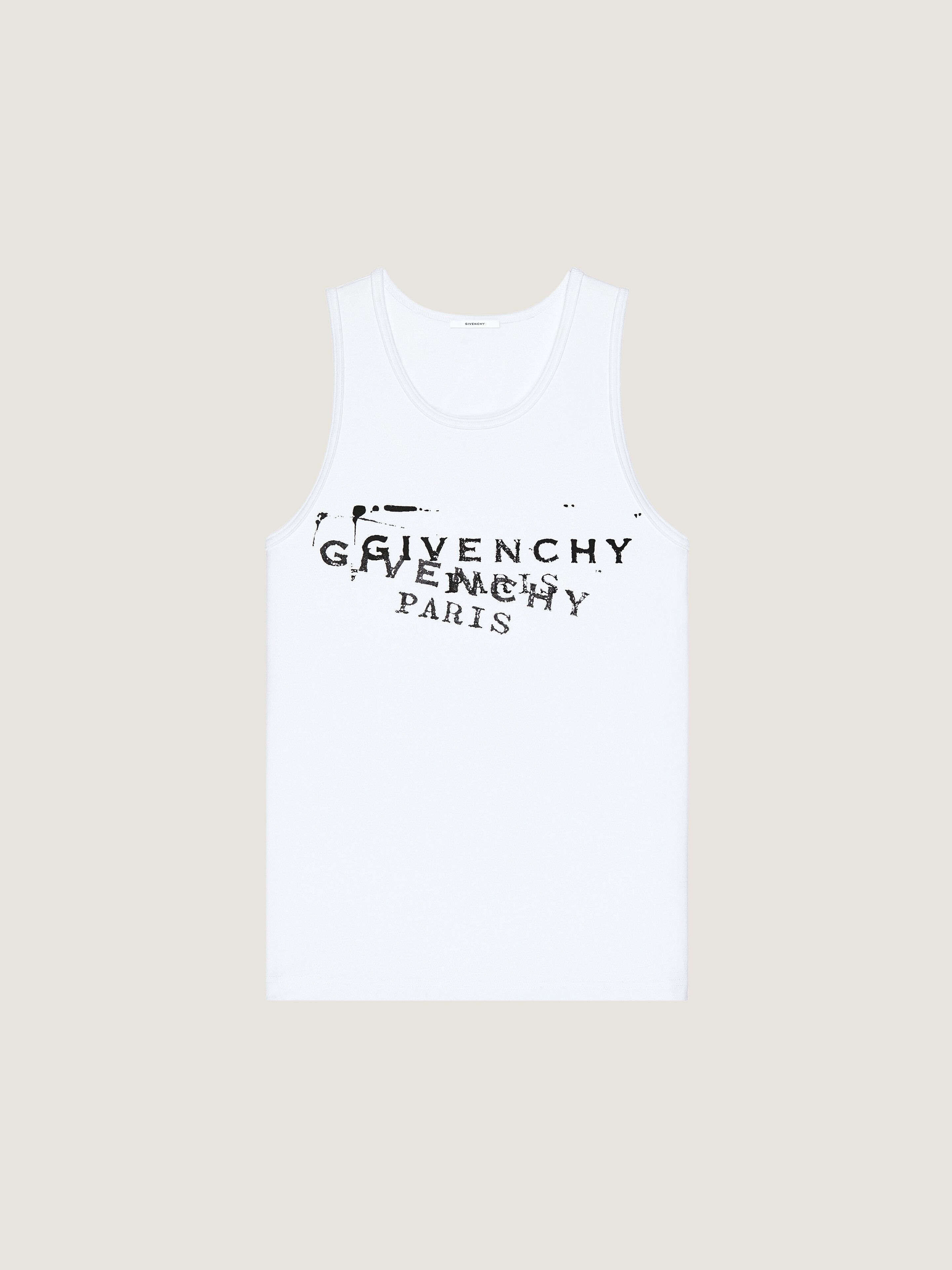 Givenchy Tank Top In Cotton With Stamp Print In White