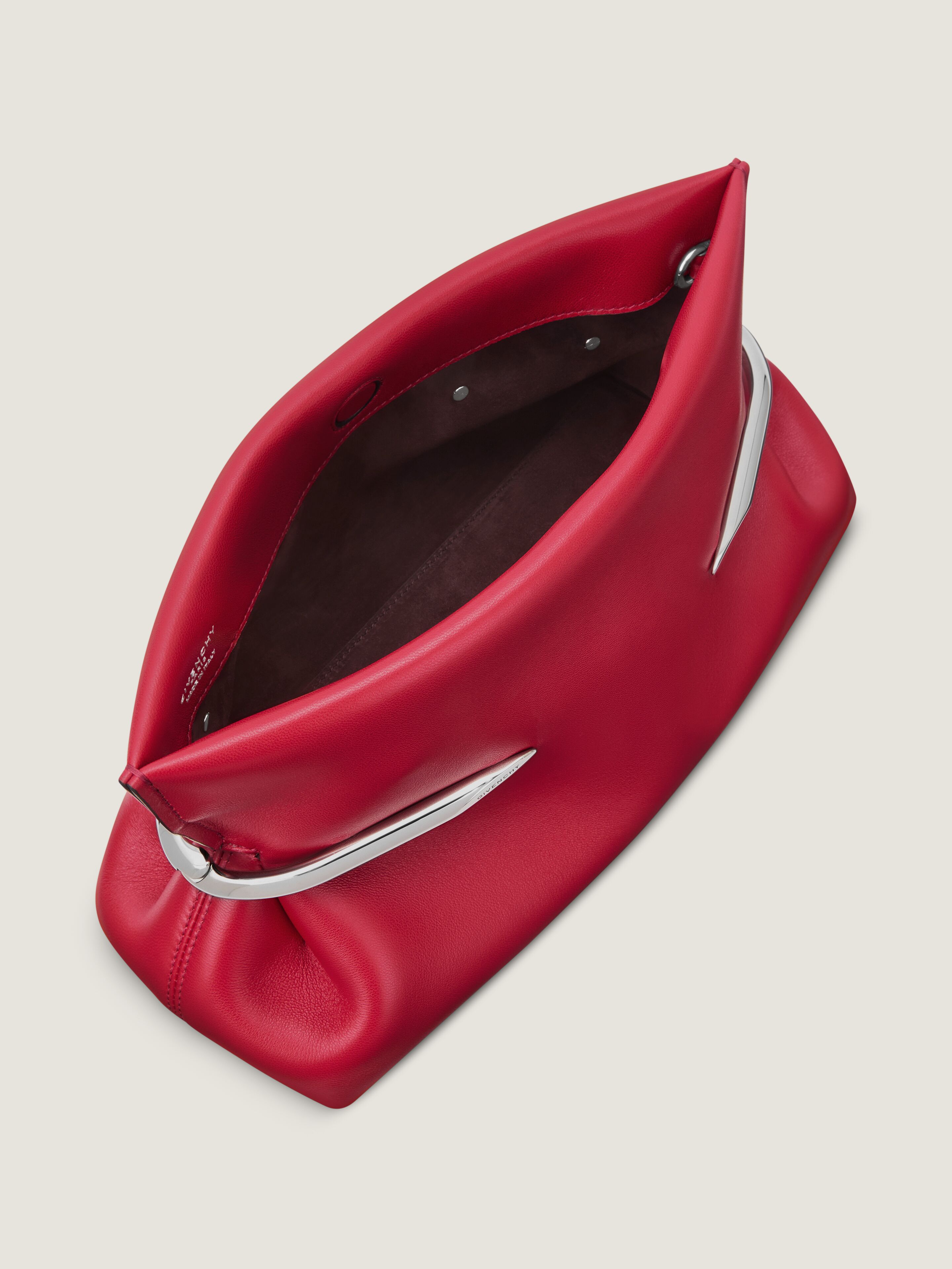Pinch Soft clutch in nappa leather in - equestrian red
