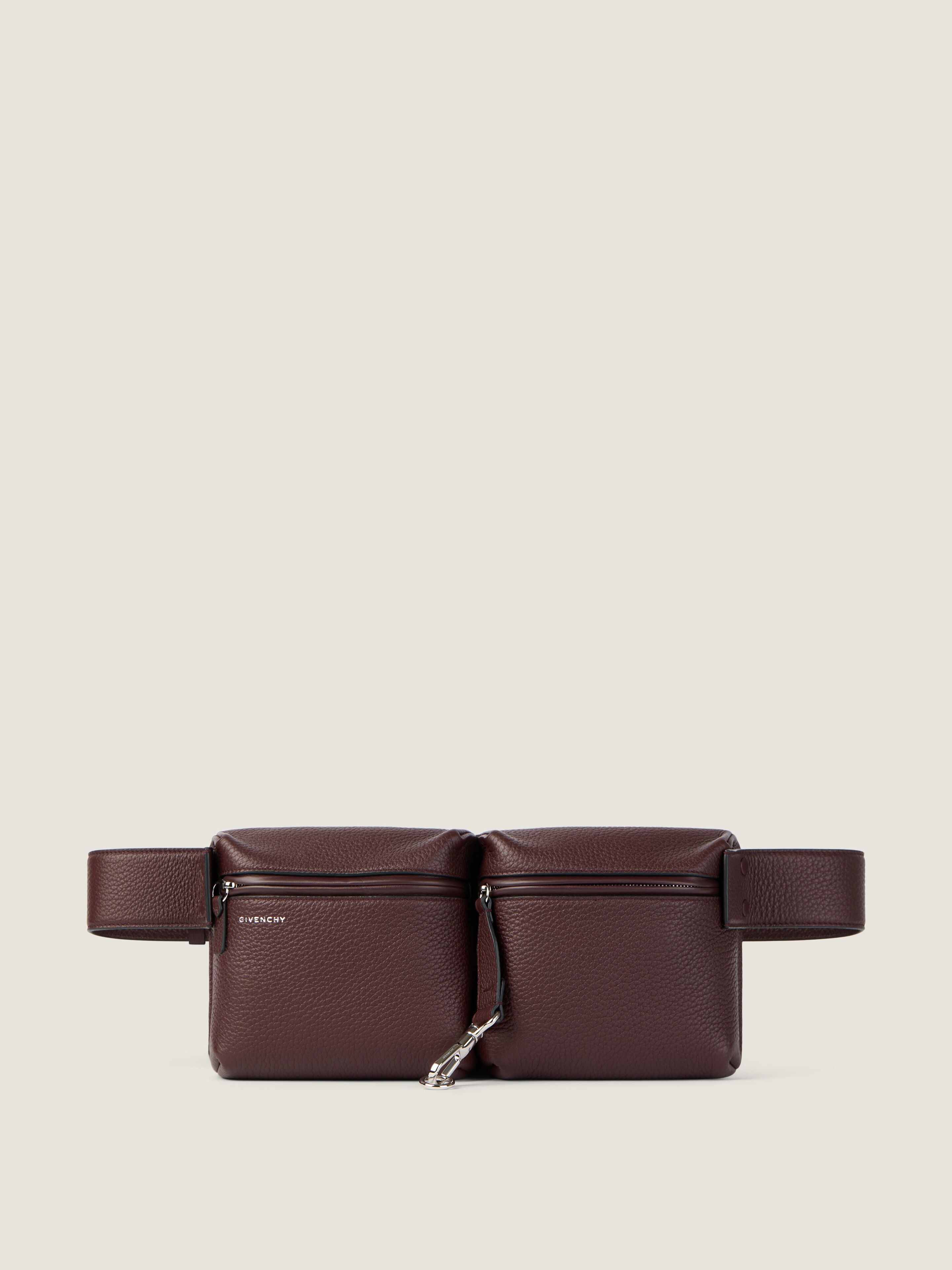 Fold belt bag in grained leather in - ebony brown - BKU05HB2GY-202