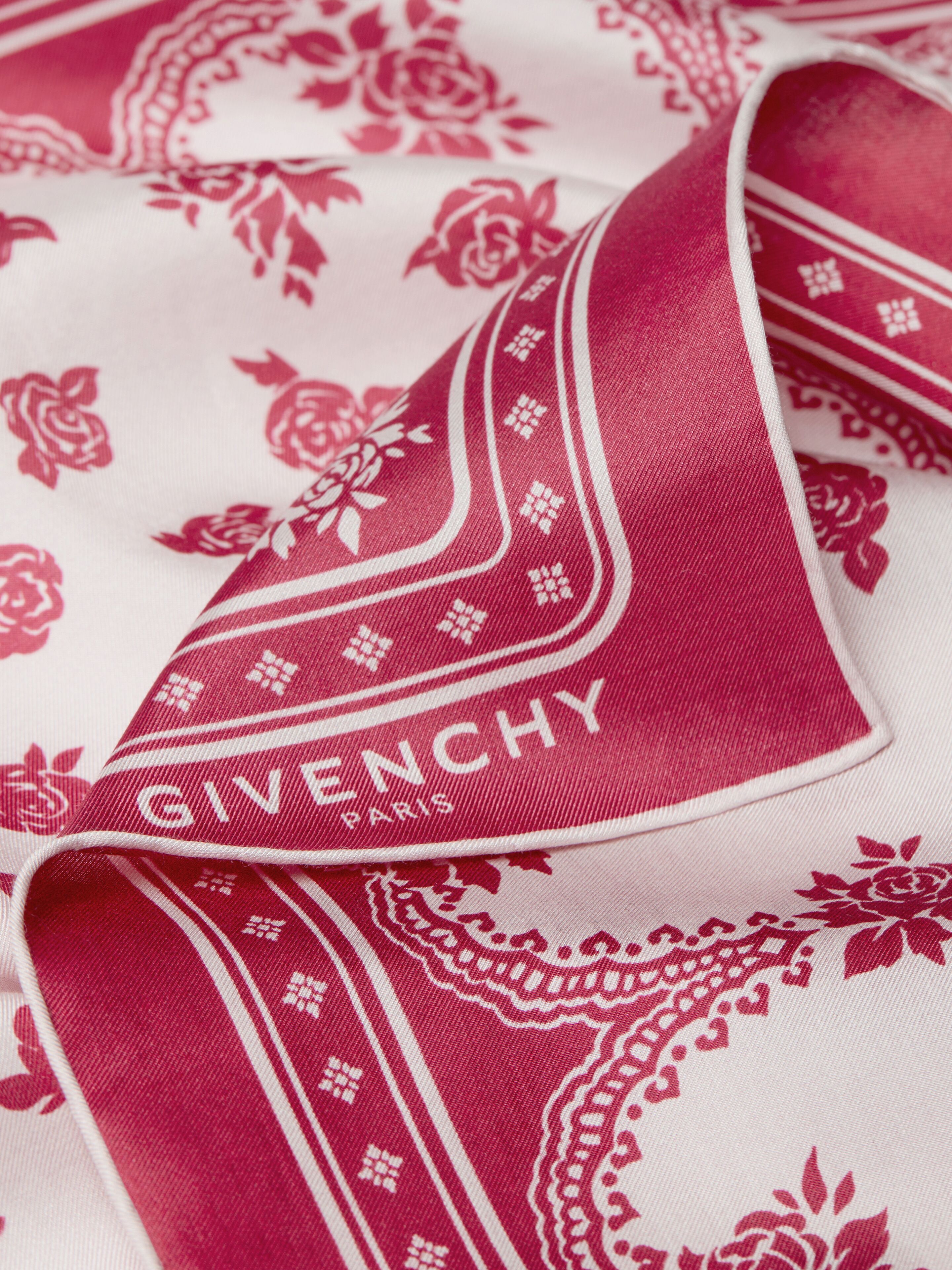 Bandana in cotton and silk in - lipstick pink - BG00R1G005-669