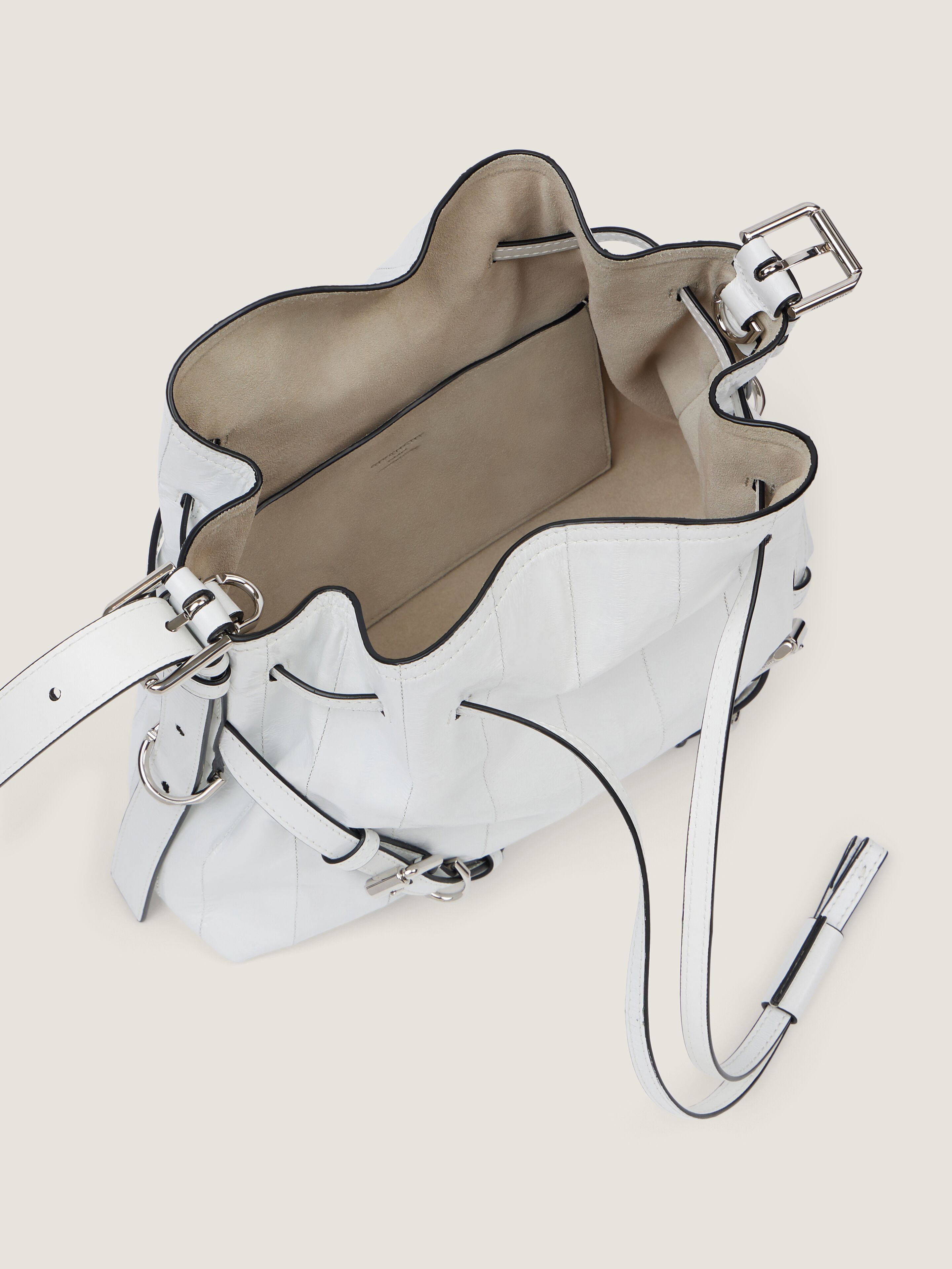 Small Voyou Bucket bag in myxine leather in - ivory - BB518PB2KN