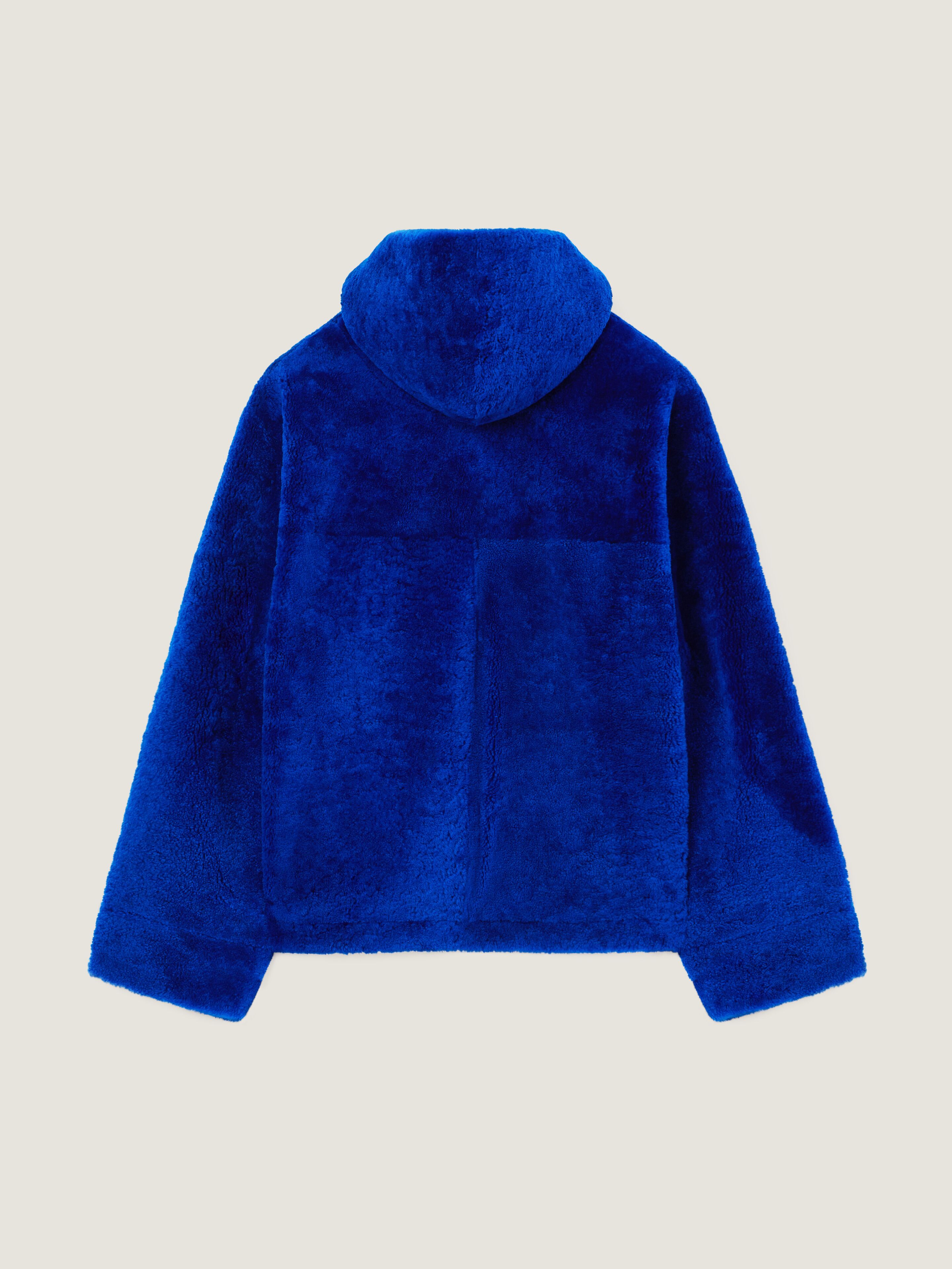Zipped hoodie in shearling with leather pocket | Givenchy US