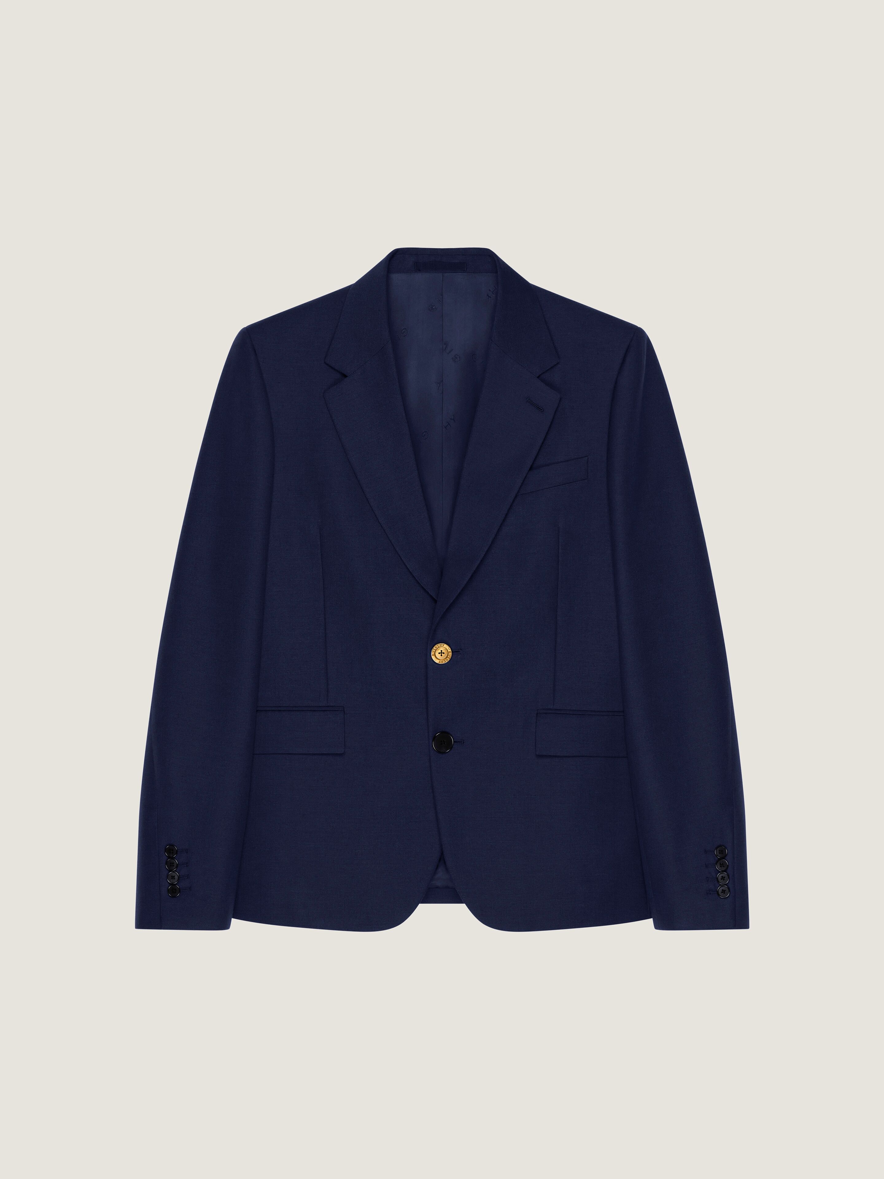 Givenchy Single-breasted Blazer In Wool And Mohair In Blue