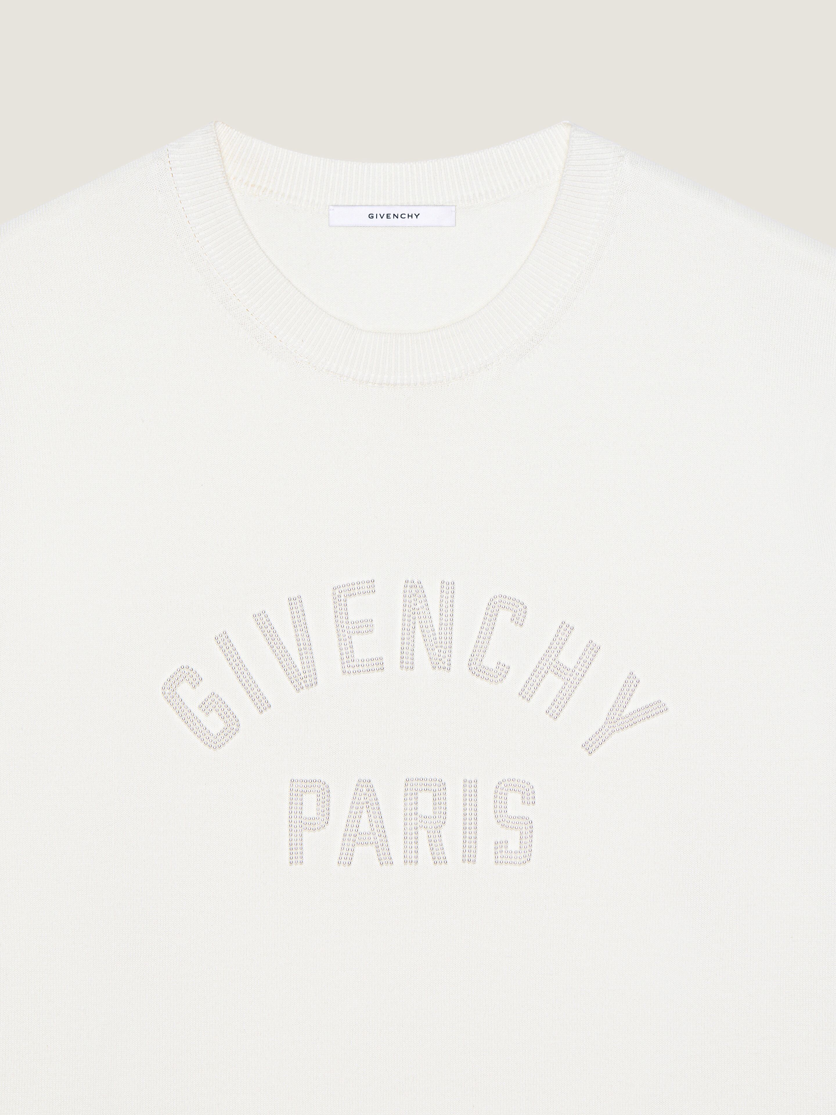 GIVENCHY PARISパールエンブロイダリー ニット Tシャツ - アイボリー
