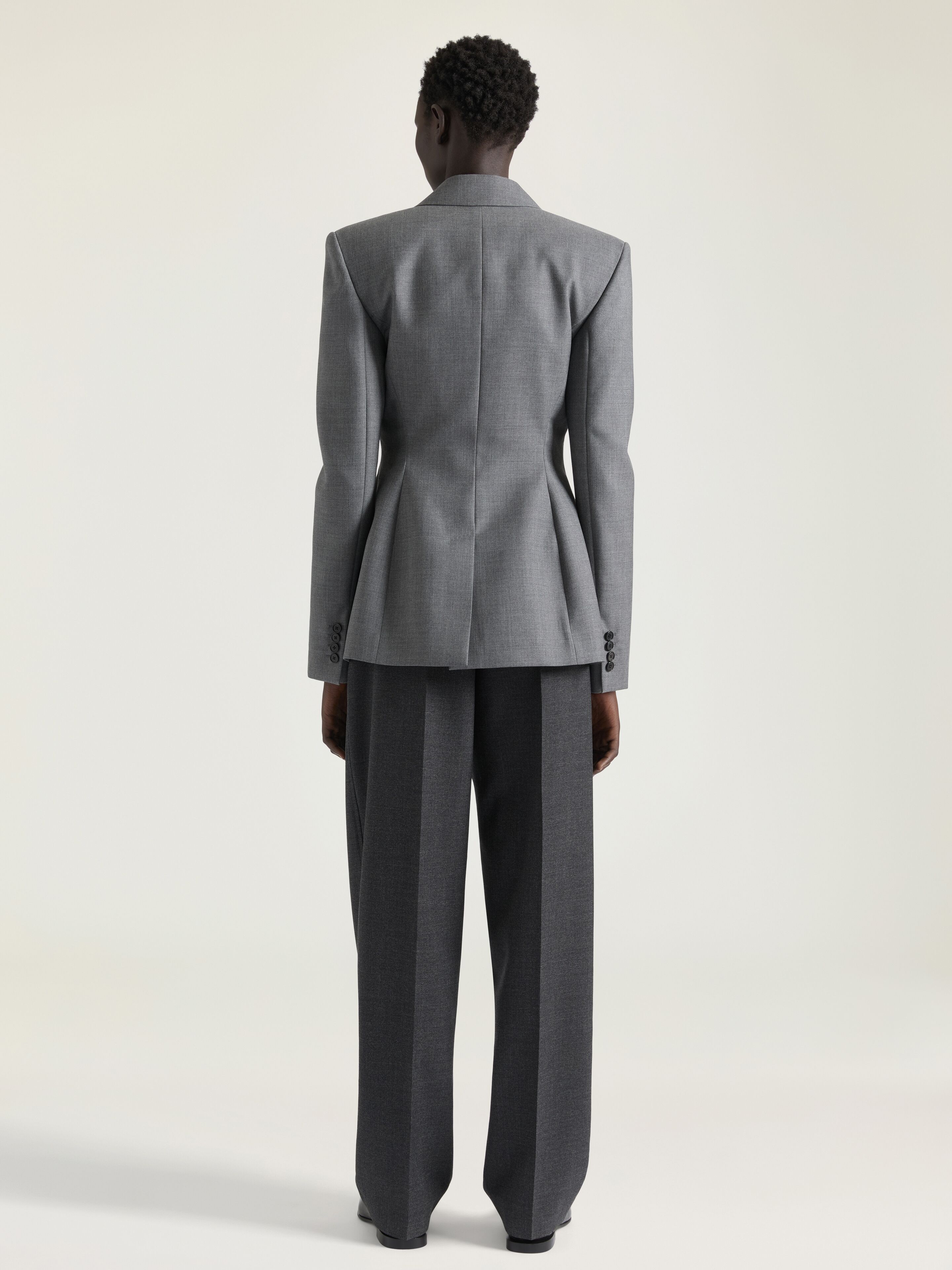 パンツ GIVENCHY Woman Pants Grey BW514V14FU 067 Double pleat pants in wool in - grey mix | Givenchy US