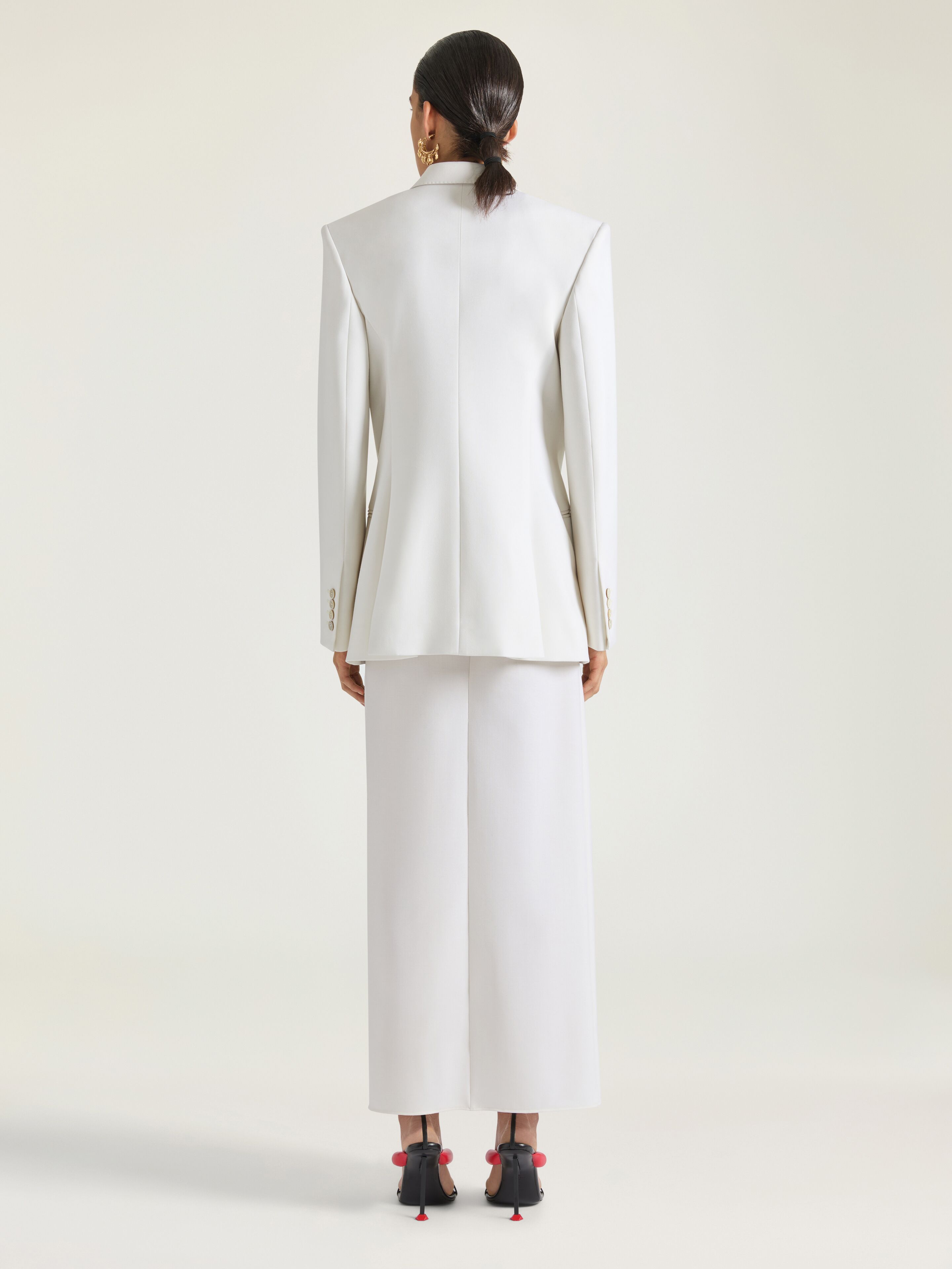 Double-breasted jacket in wool and mohair in - white - BW30R210Q0
