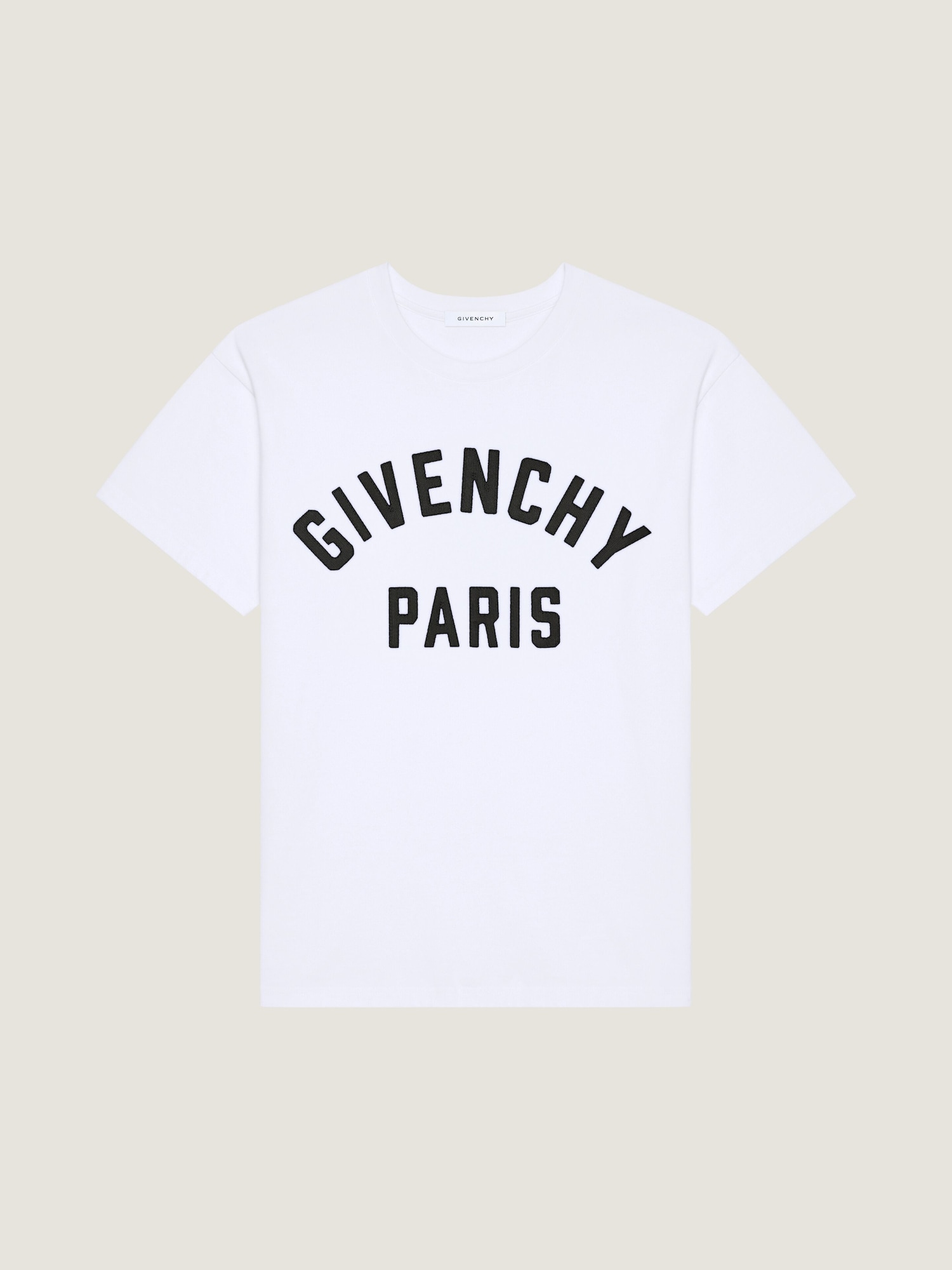 T-shirt in cotton with Givenchy Paris embroidery in - white/black 
