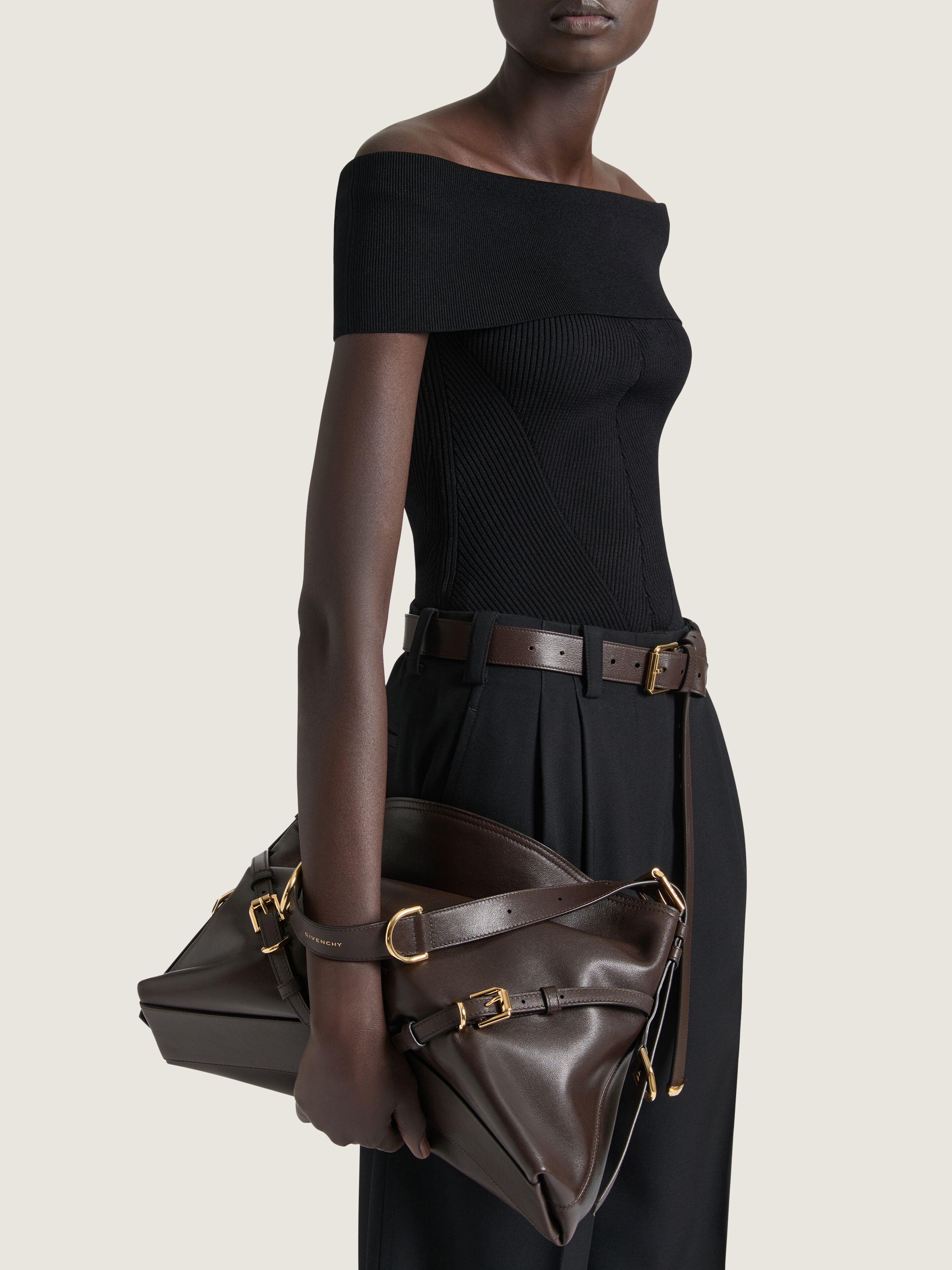 Medium Voyou bag shiny leather in - chocolate - BB5131B2AE-206