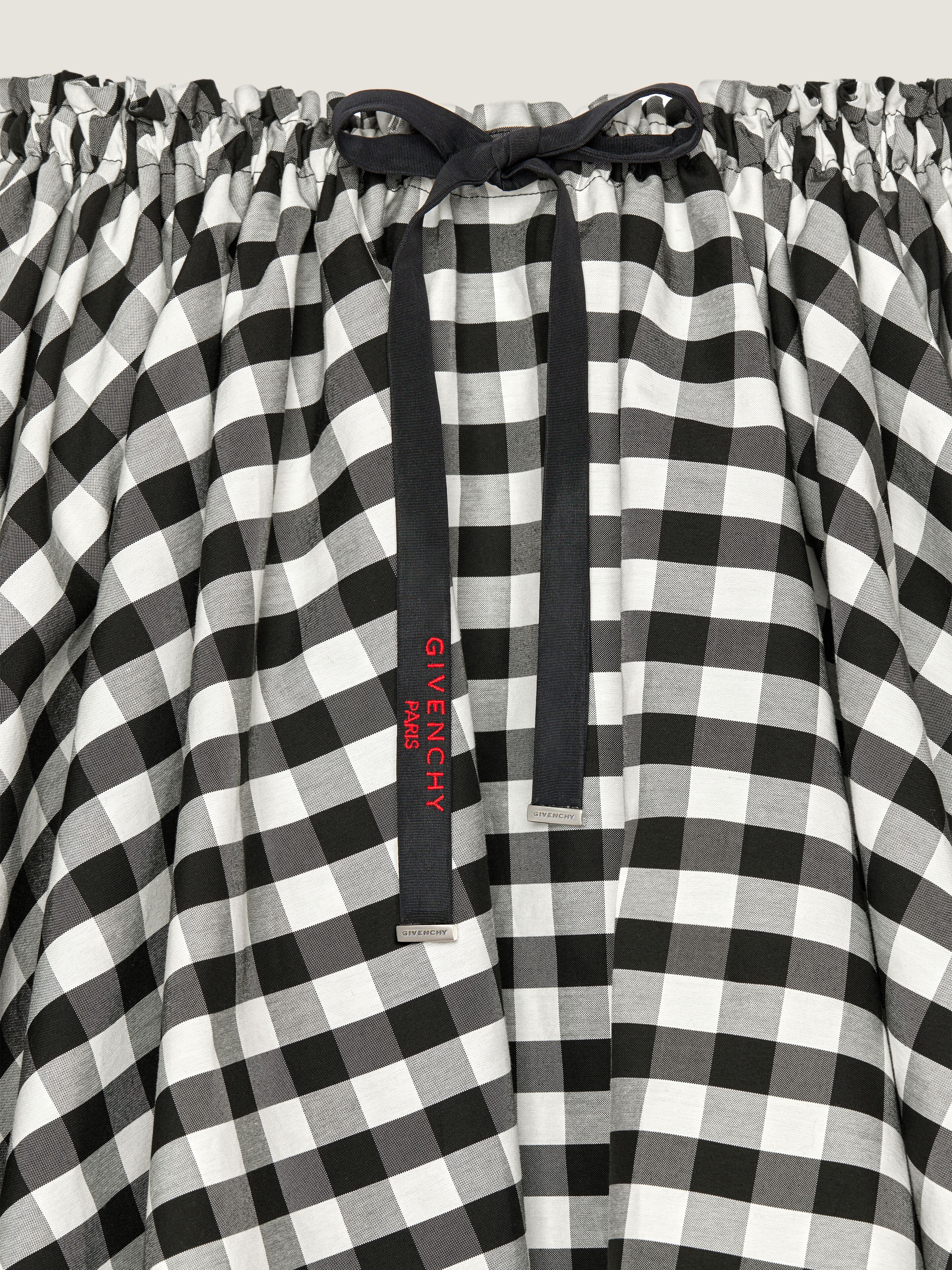 Mini pleated skirt in checked cotton in - black/white - BW413H16B8