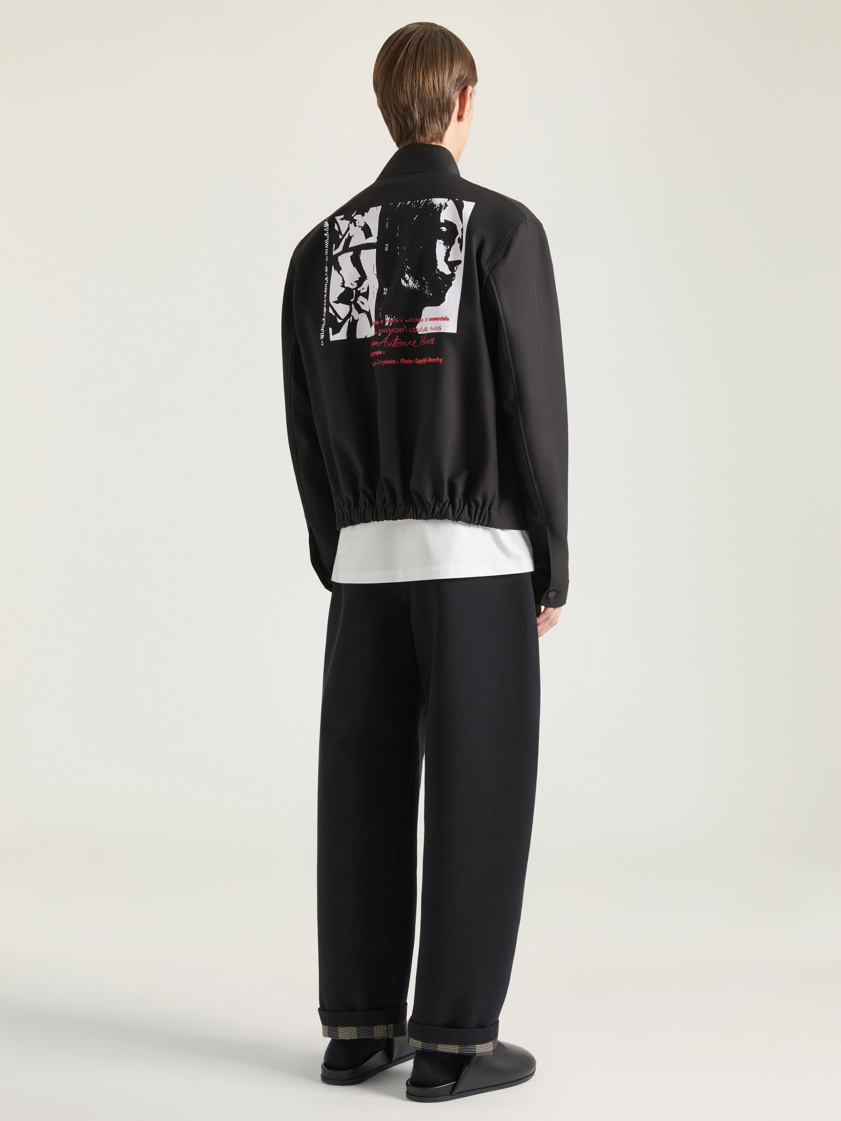 Blouson in mix cotton with Photographic Negative print in - black