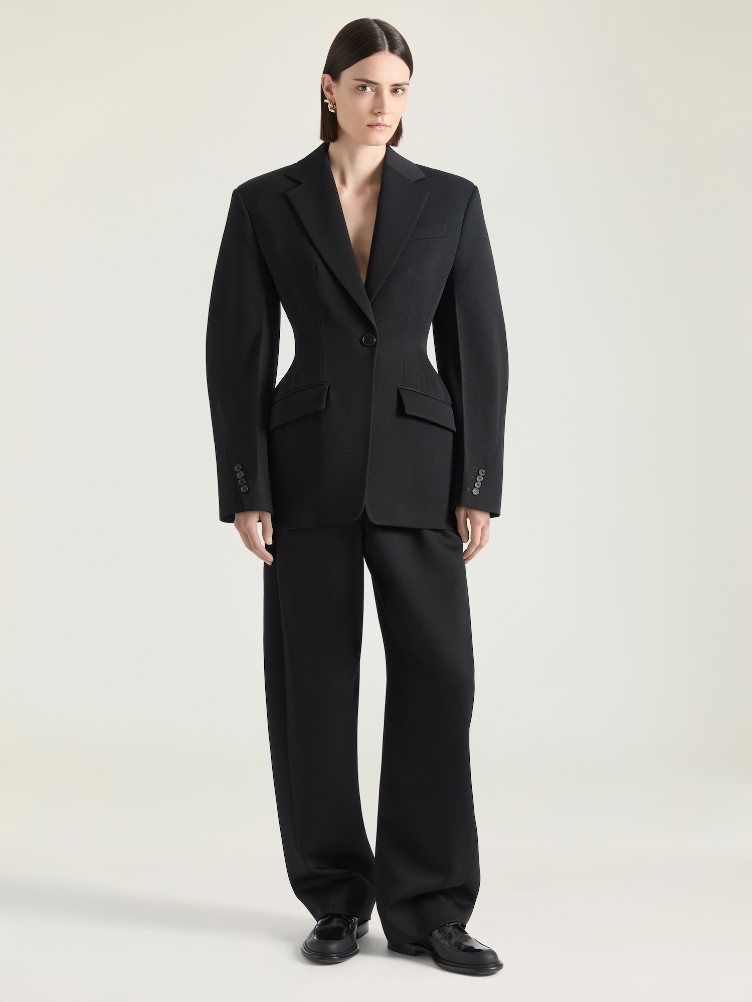 Single-breasted Cocoon jacket in wool