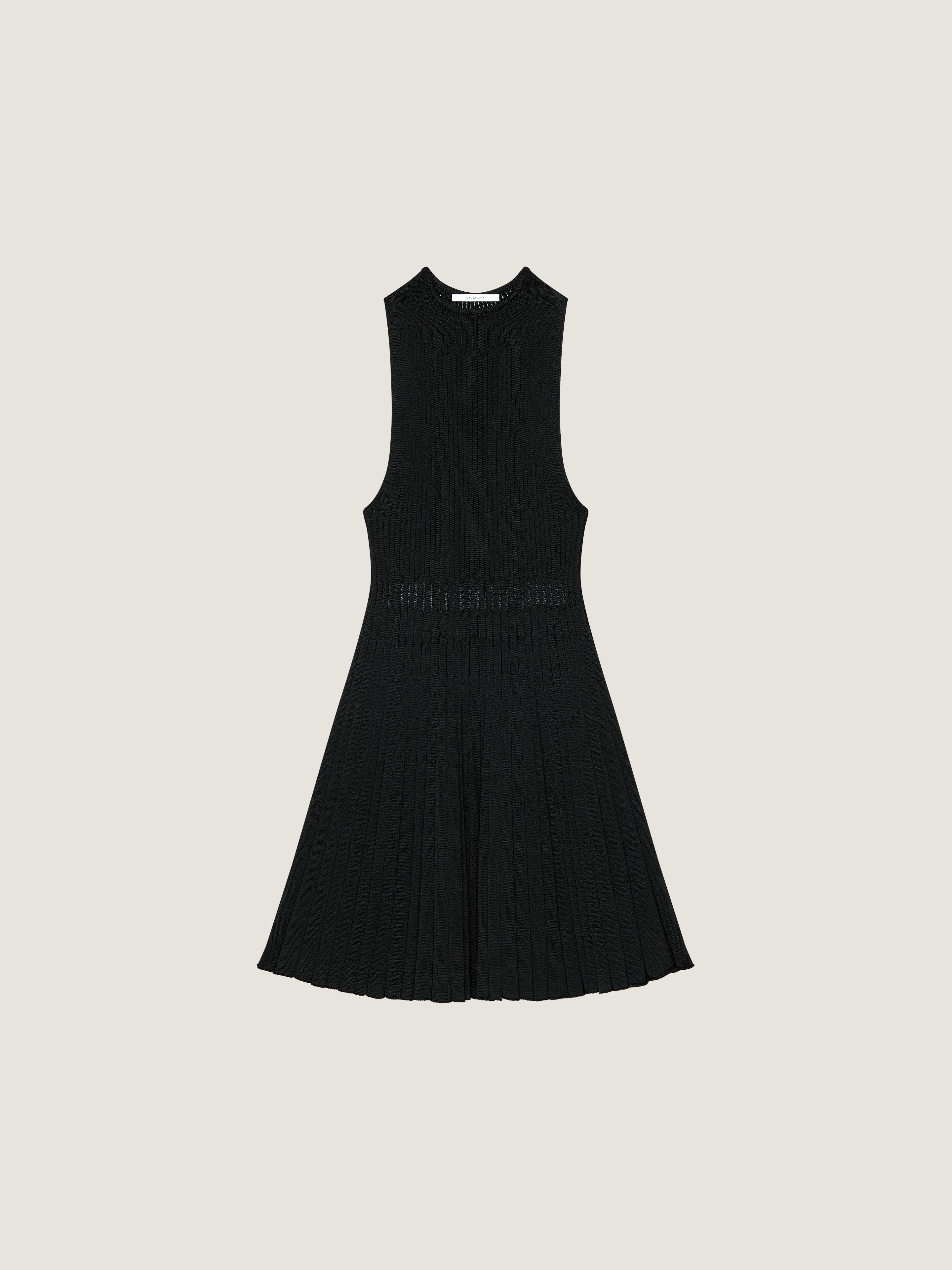 Givenchy Mini Dress In Knit With Sheer Details In Black