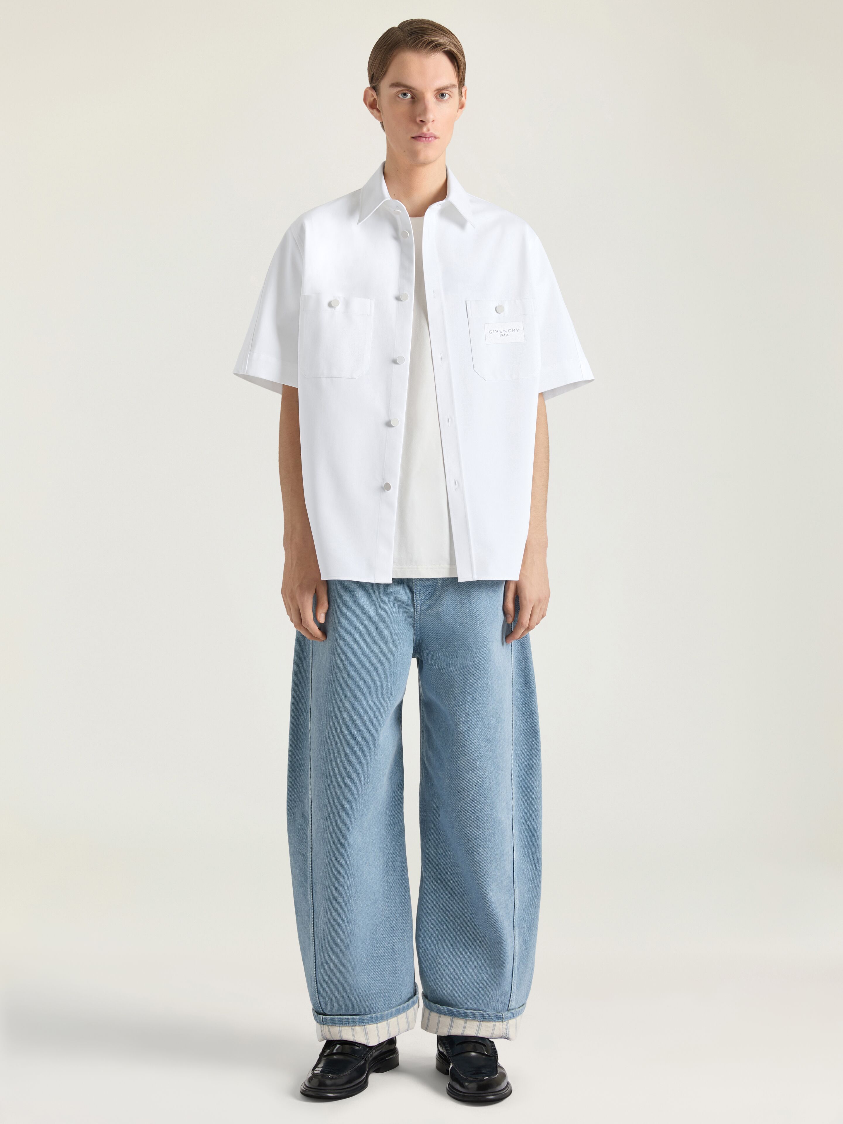 Couture Seam shirt in cotton with Givenchy Paris patch in - white