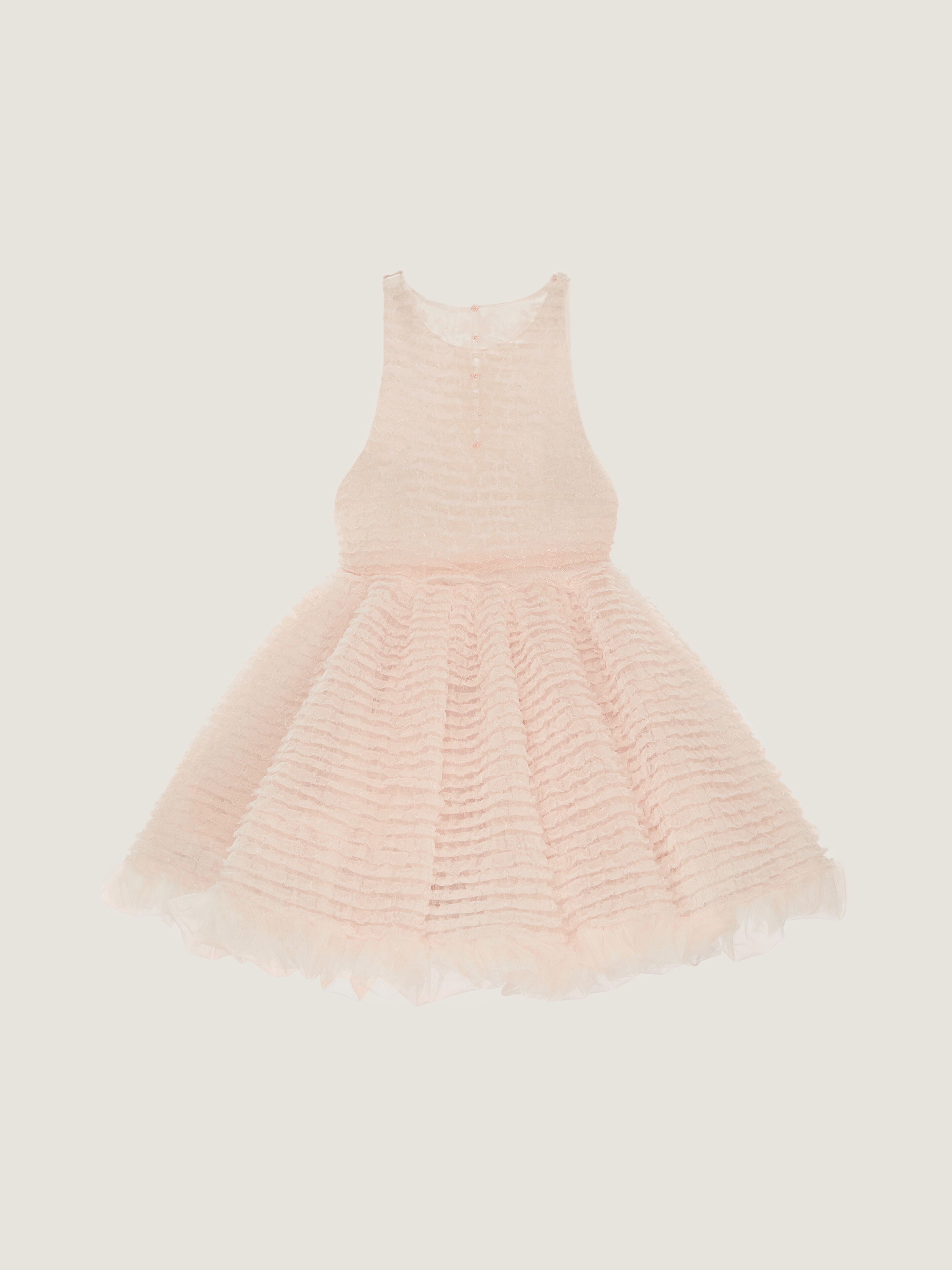 Givenchy Mini Babydoll Dress With Nylon Frills In Neutral