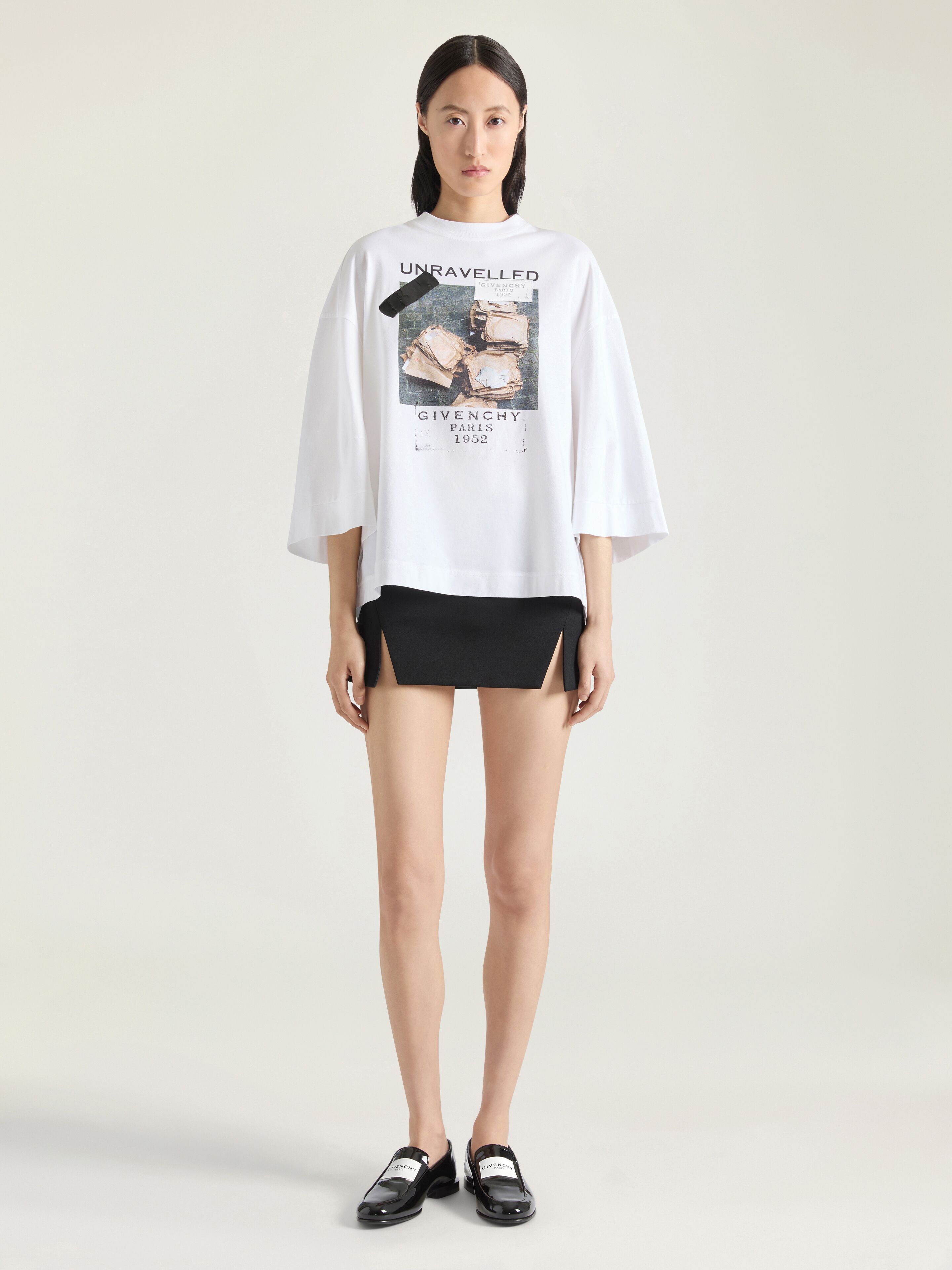 Cocoon t-shirt in cotton with Archive print - white in - white