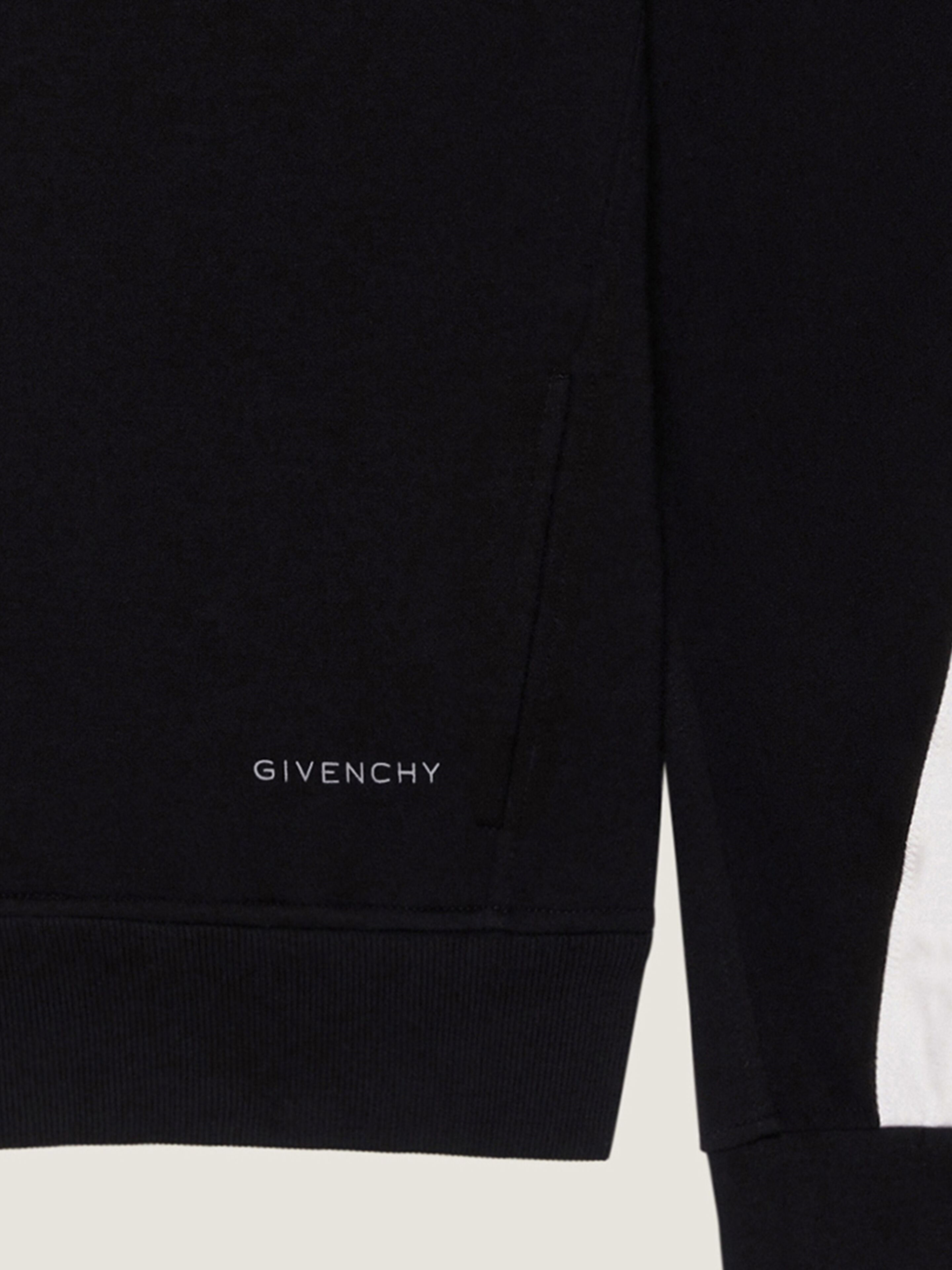 Zipped sweatshirt in scuba with satin couture detail in - black