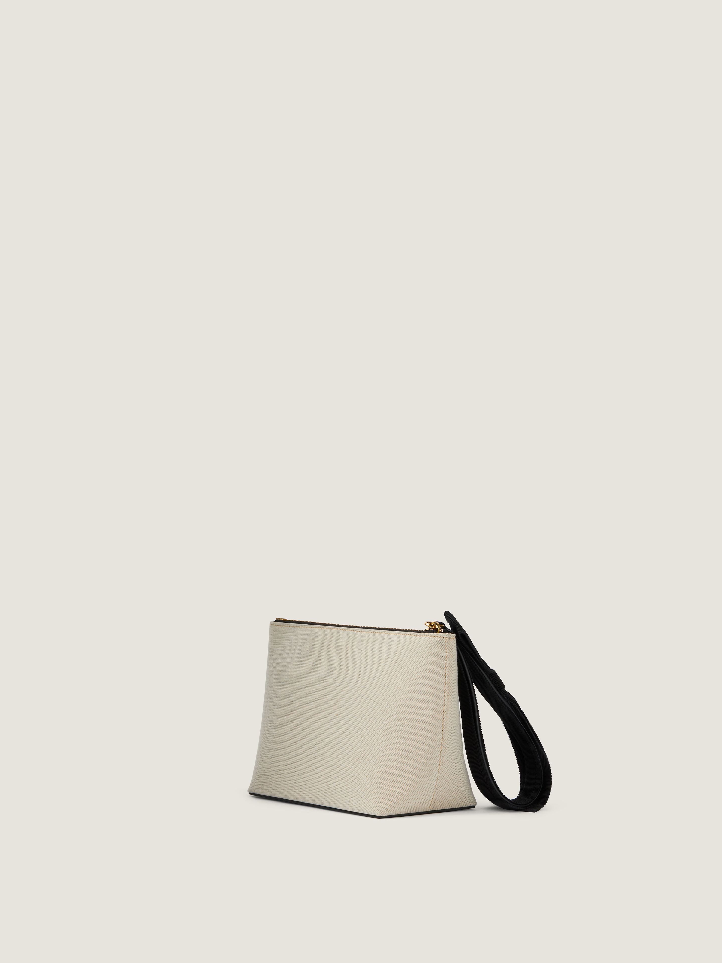 Small GIVENCHY pouch in canvas with bow in - beige/black