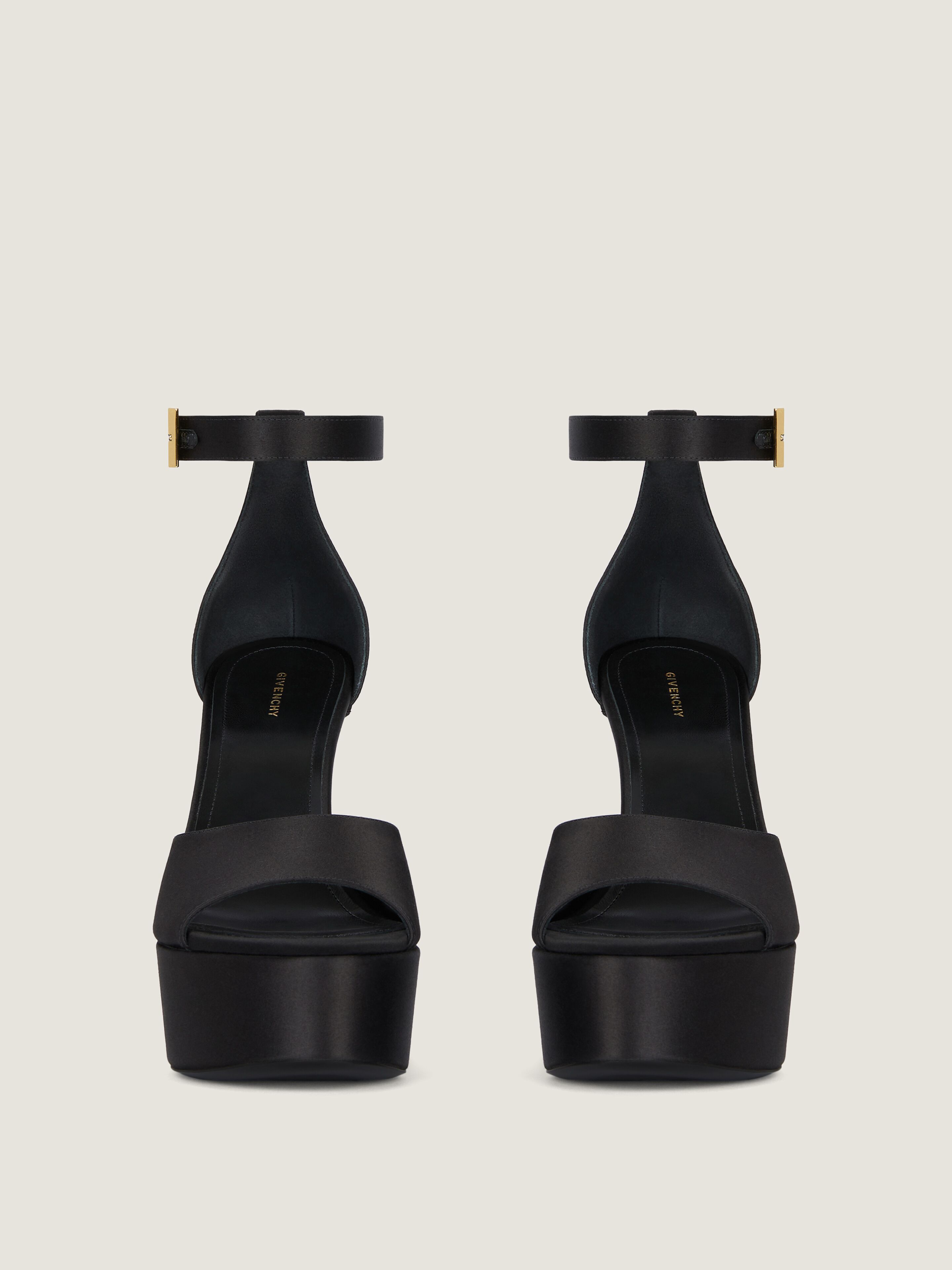 4G Liquid platform sandals in satin in - black | Givenchy US