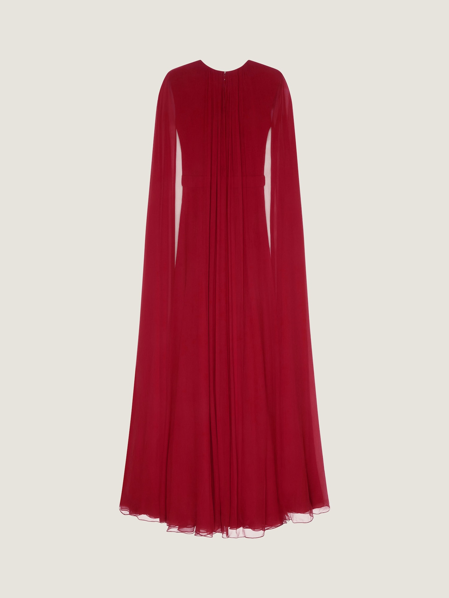 givenchy red cape dress Givenchy - Evening Dress In Silk Crepon With Cape - Red - Silk - Women