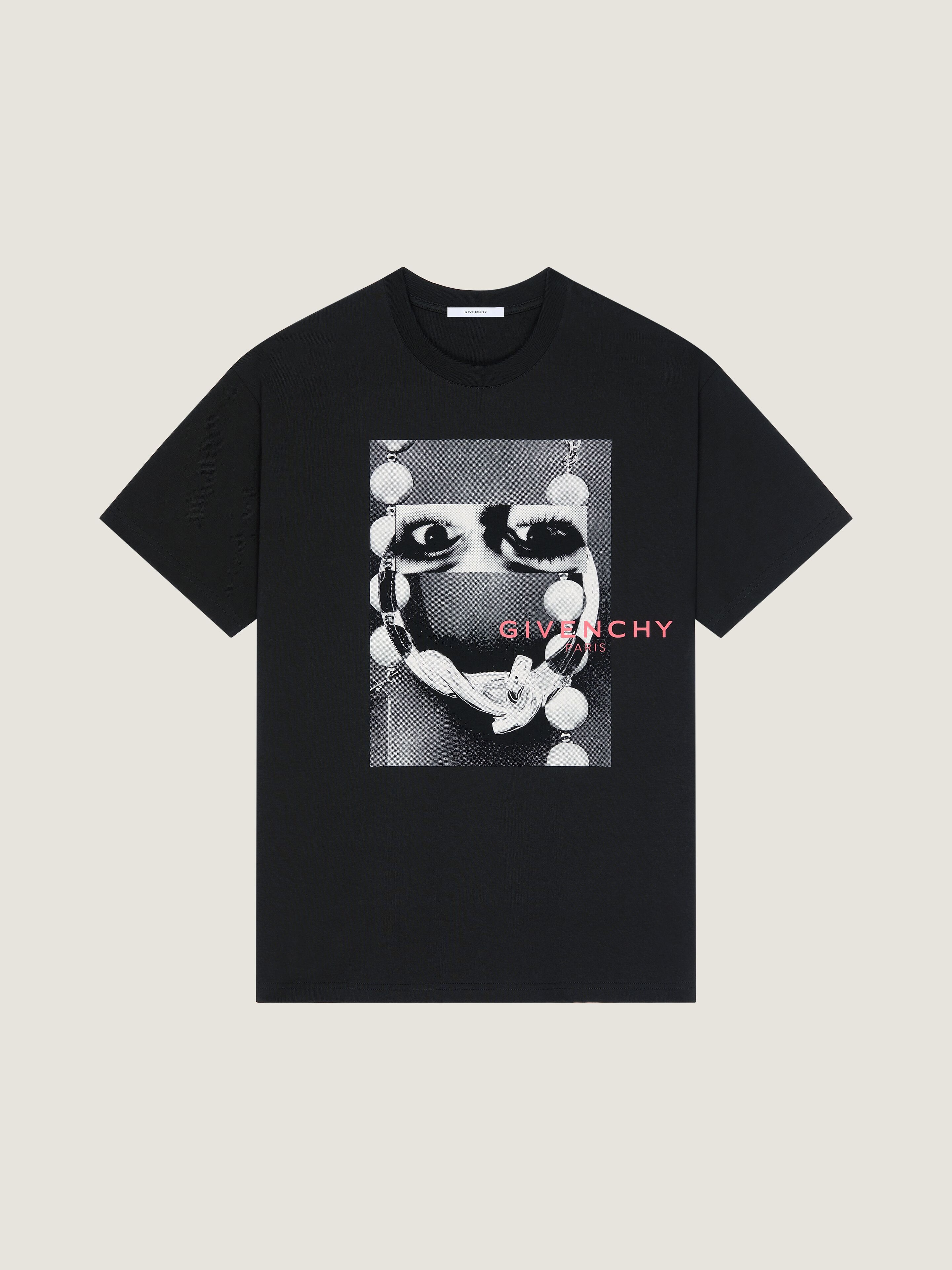 T-shirt in cotton with surrealism print - black in - black