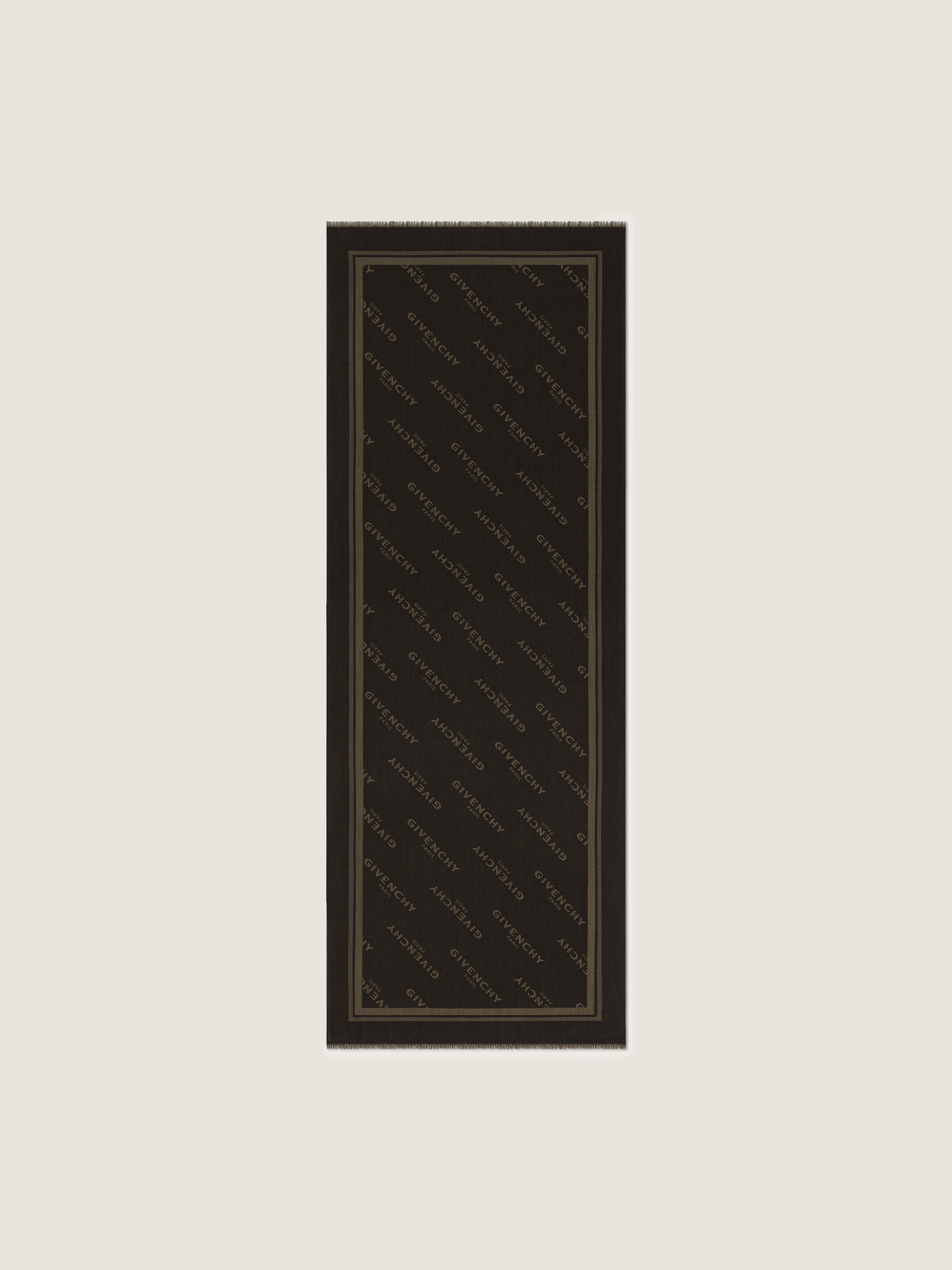 Givenchy Shadow stole in wool and silk jacquard in - ebony brown