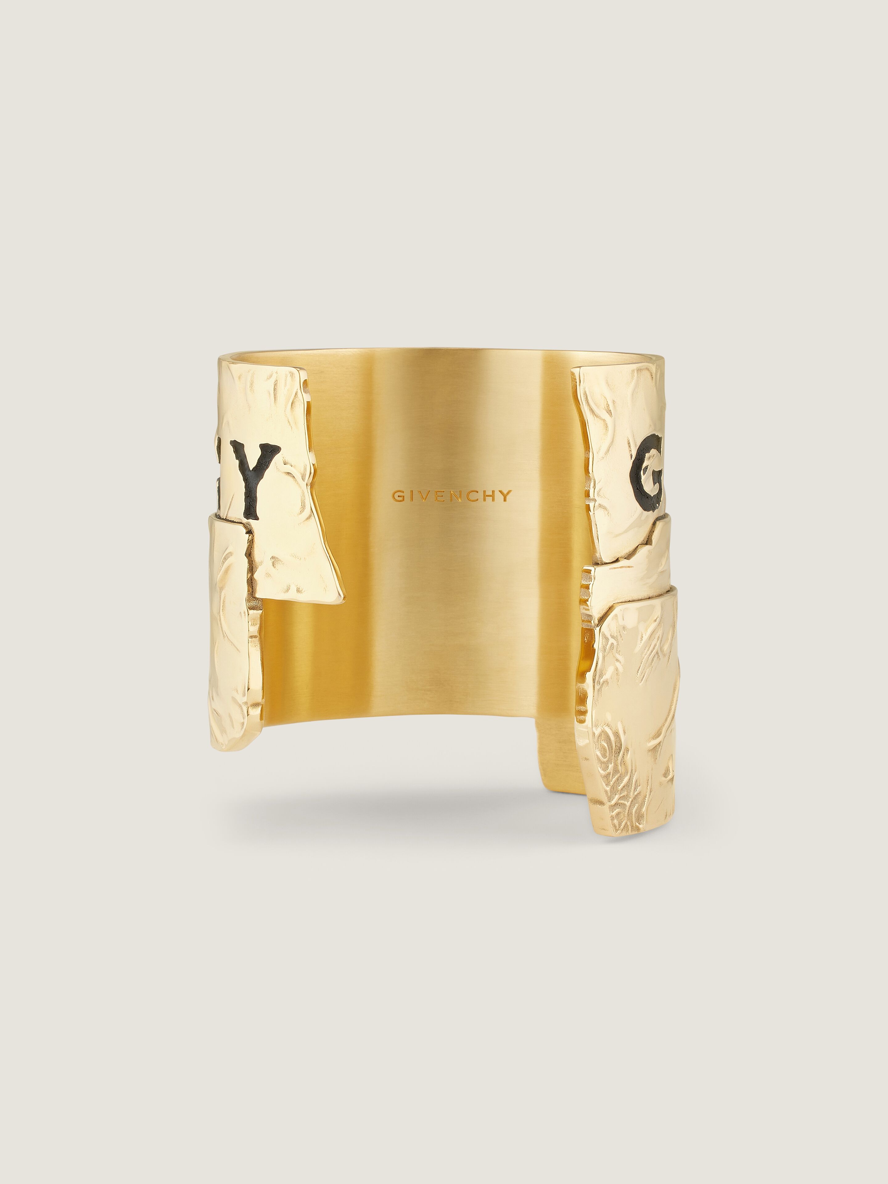 GIVENCHY Tape cuff in metal and enamel in - antic golden