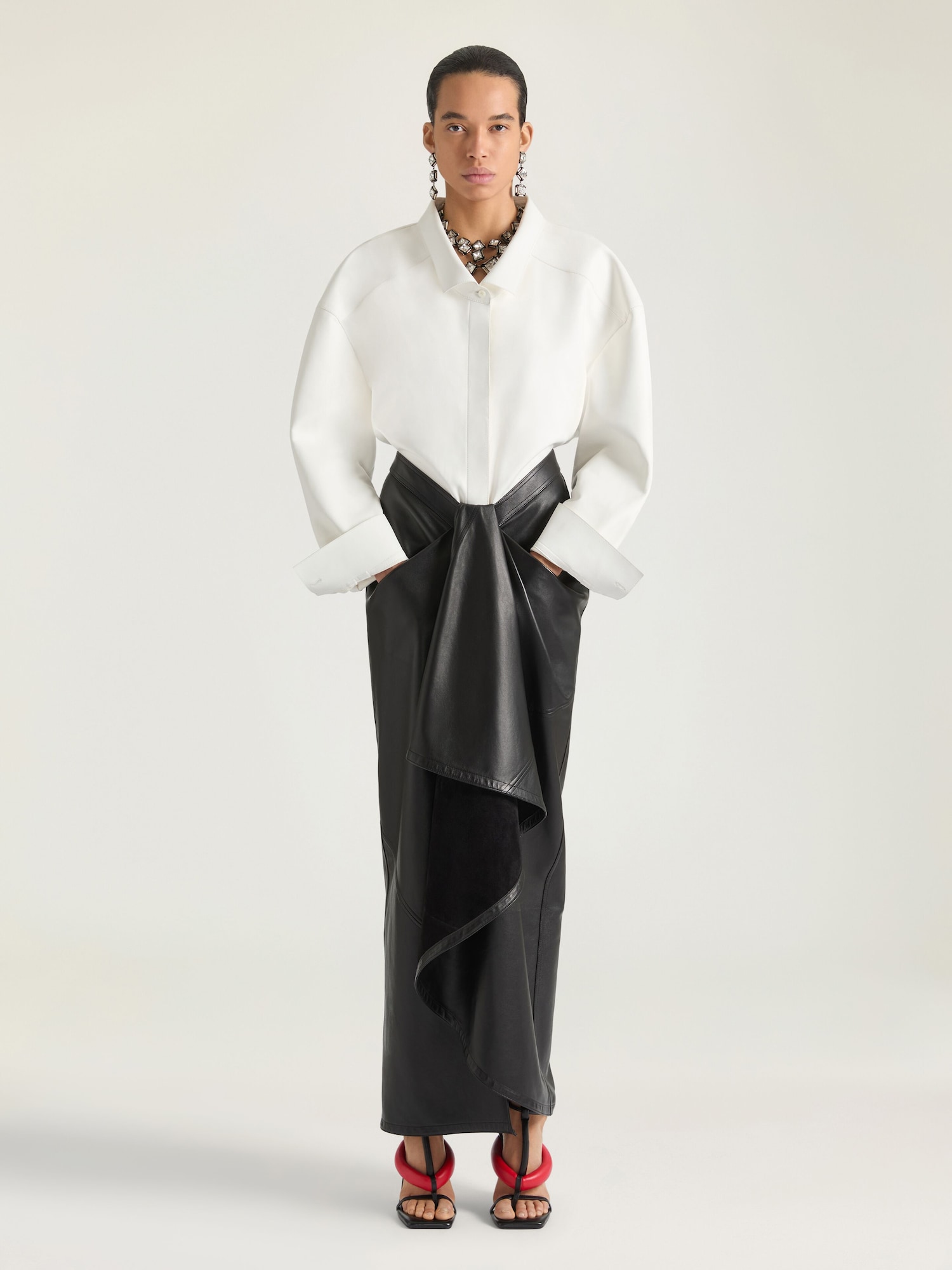 Shirt in nappa leather