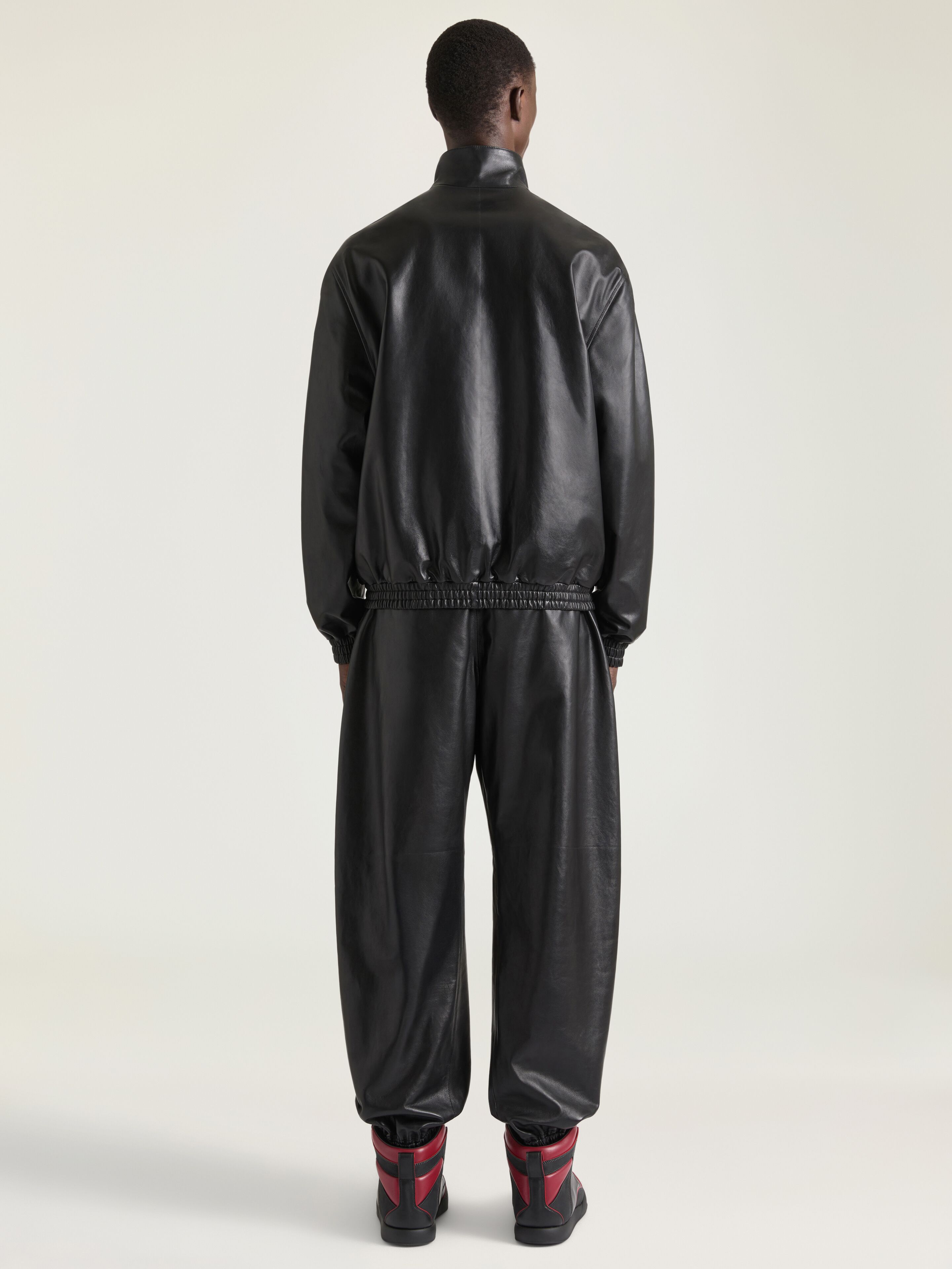 Couture Seam track top in nappa leather in - black - BM01J36003
