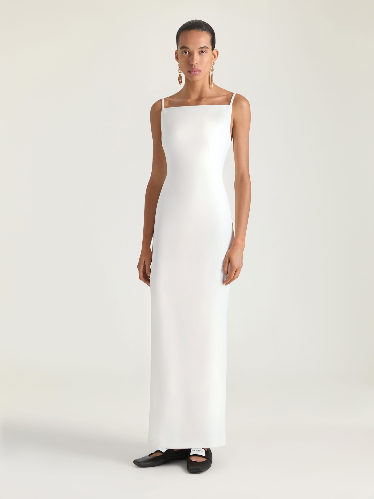 Sliced long dress in crepe cady in - ivory - BW22SZ164K-105 | Givenchy US