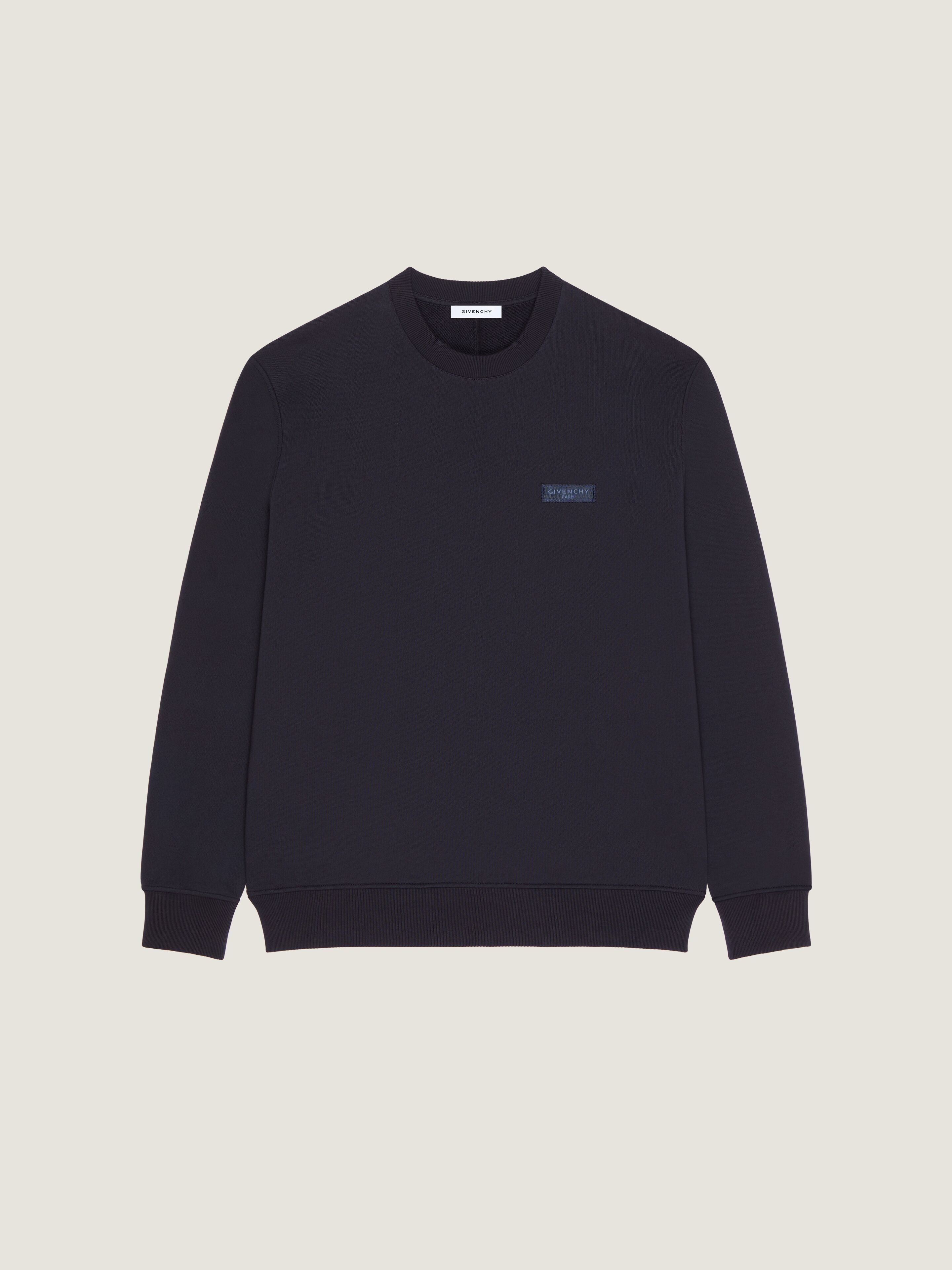 Givenchy Sweatshirt In Fleece With  Paris Gros Grain In Black