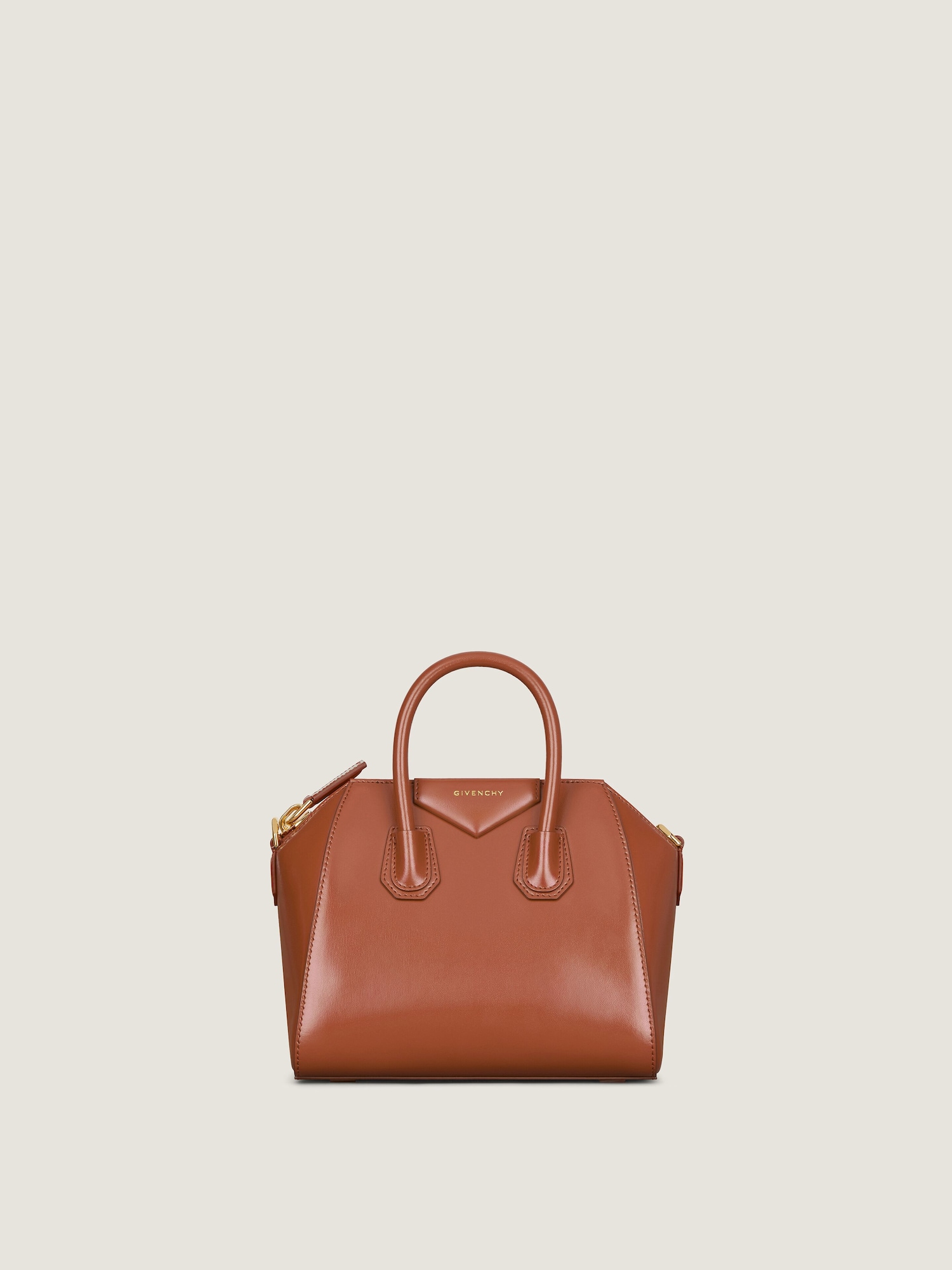 GIVENCHY ブラウン レザー 中型バッグ Mini Antigona bag in Box 