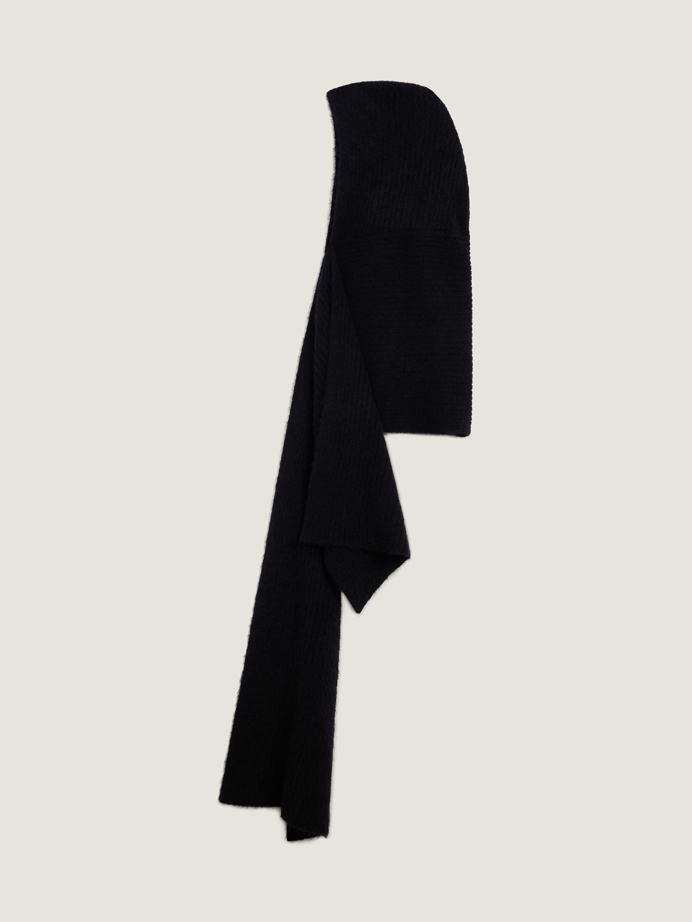 GIVENCHY Paris アルパカウール フーデッドスカーフ - ブラック