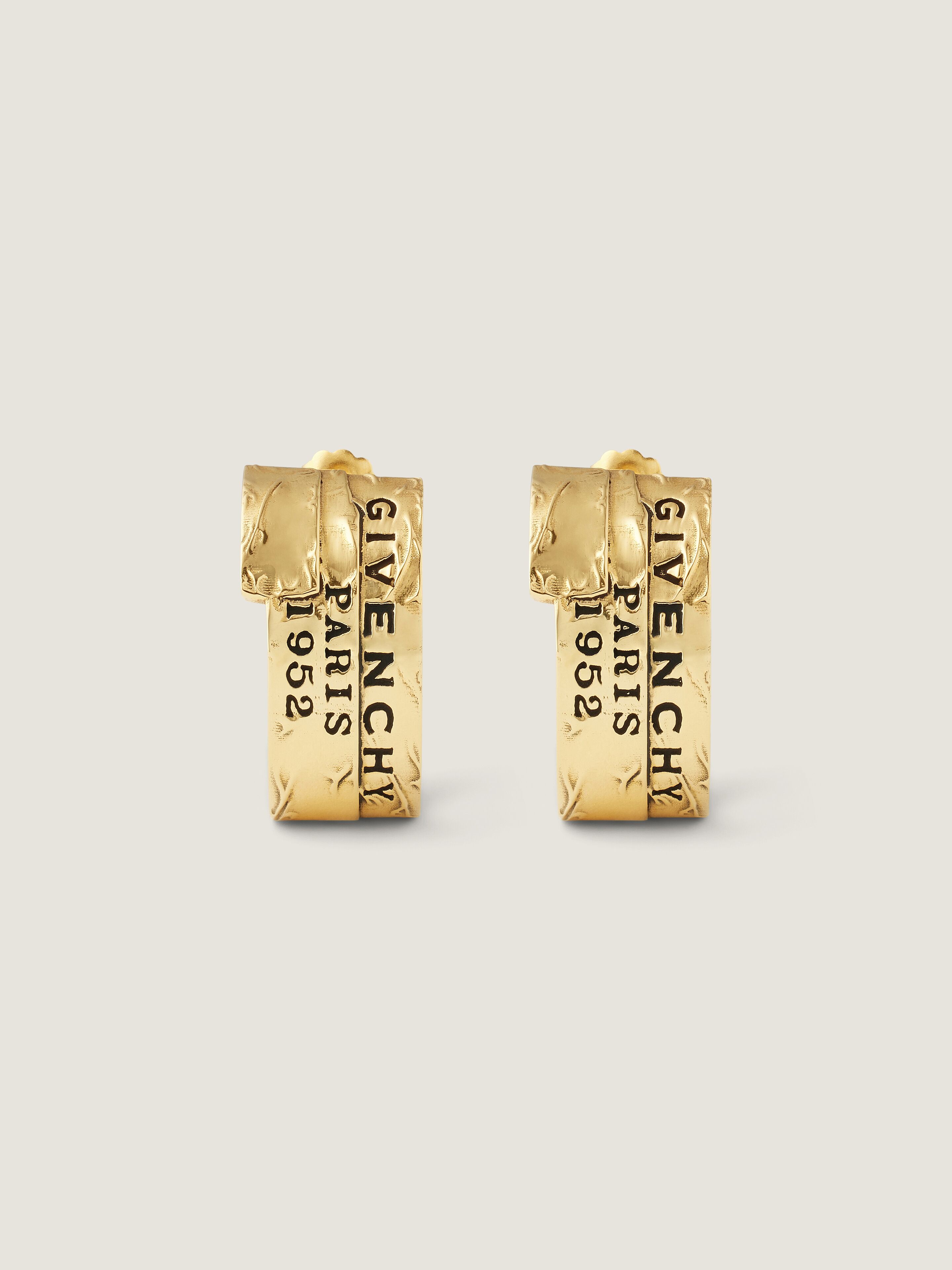 GIVENCHY Tape earrings in metal and enamel in - antic golden