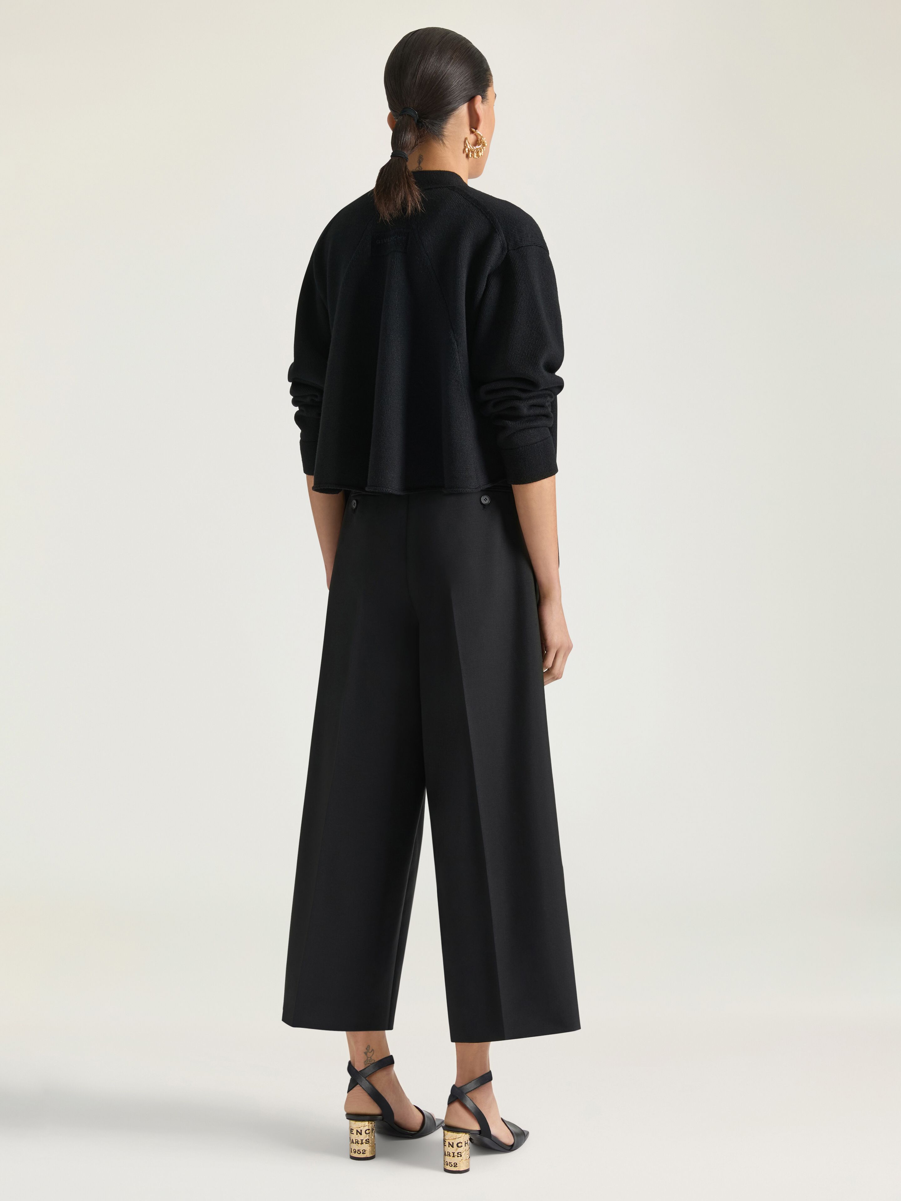 Slashed cardigan in wool in - black - BWK01E4ZTV-001 | Givenchy US