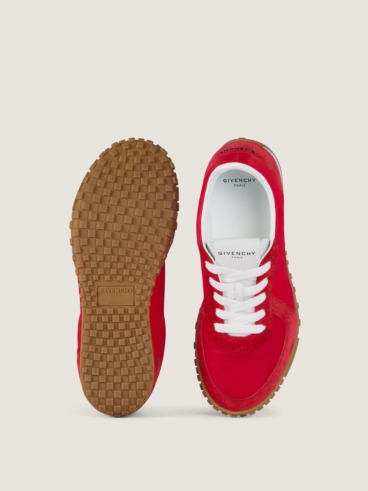 Glide sneakers in nylon and suede in - vermillon - BH00B4H1X3-640 