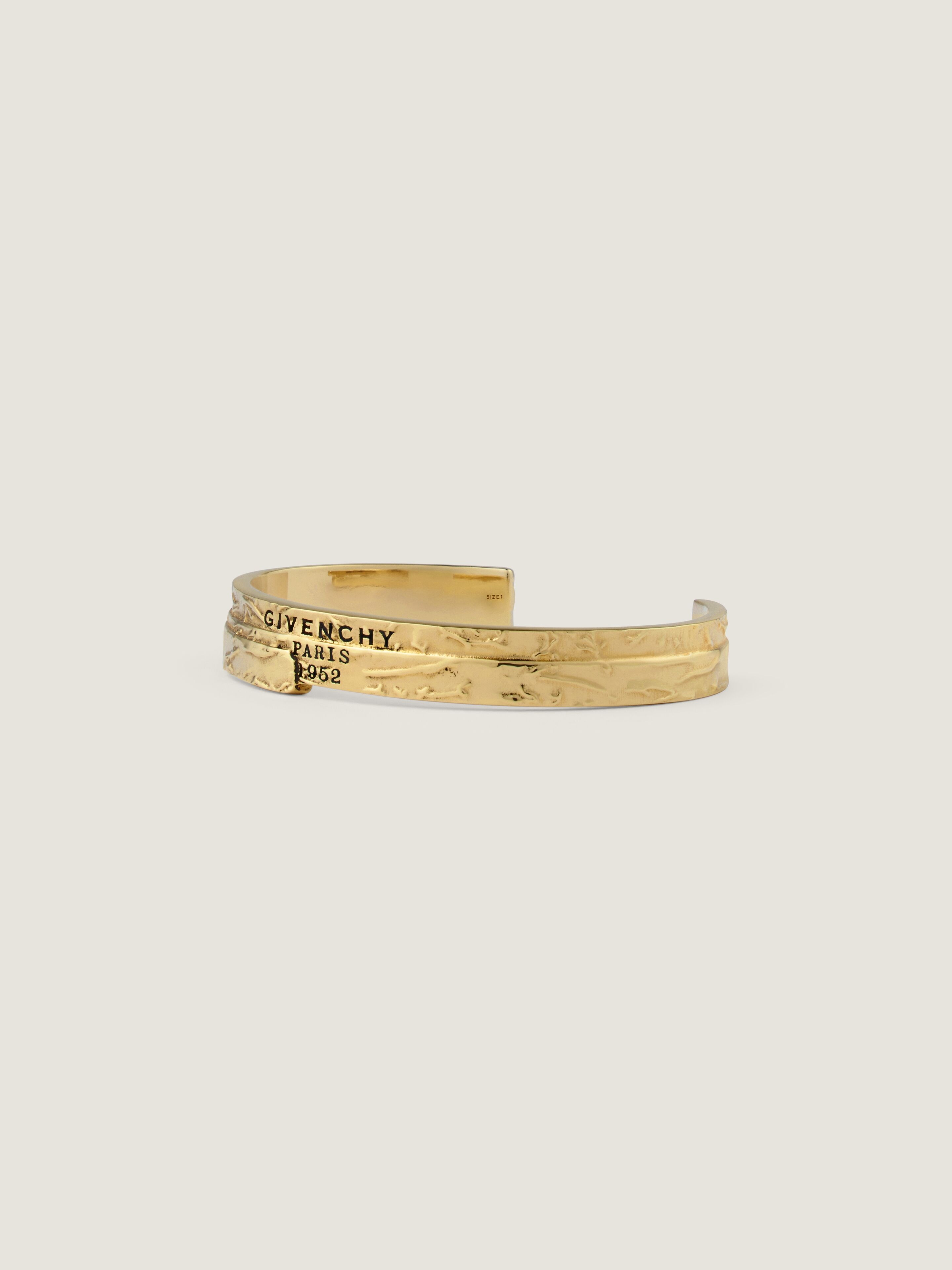 Givenchy Tape cuff bracelet in metal and enamel in - antic golden