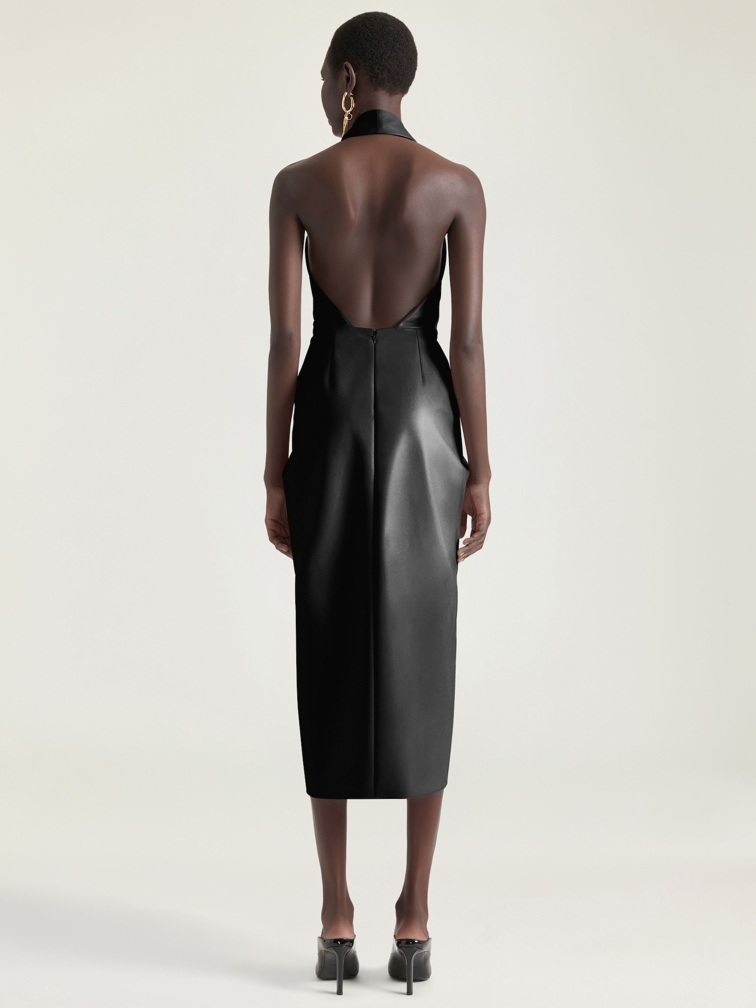sachin and babi light blue dress Leather midi dress in black - Alaia