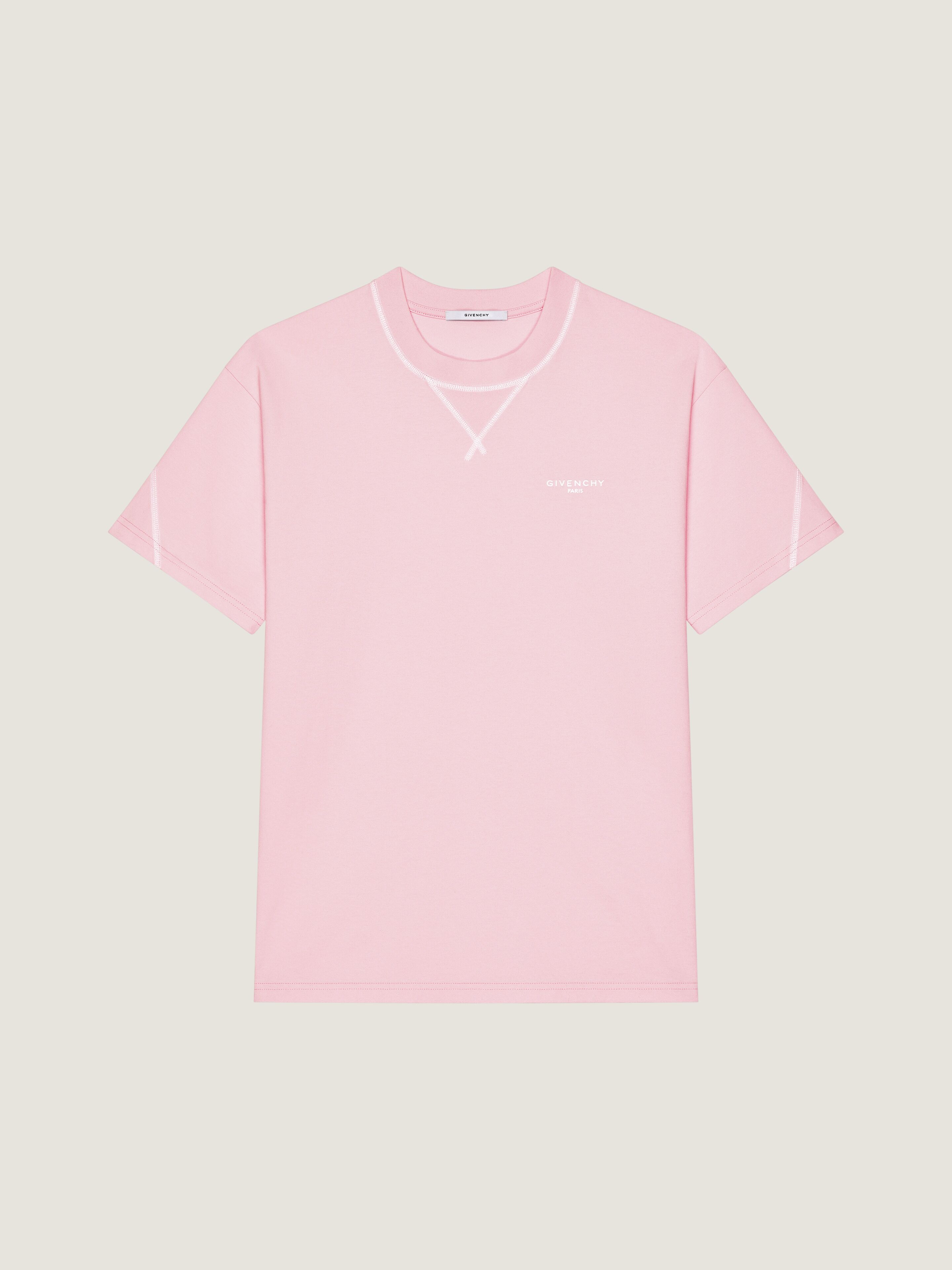Couture Seam t-shirt in cotton with Givenchy embroidery in - light