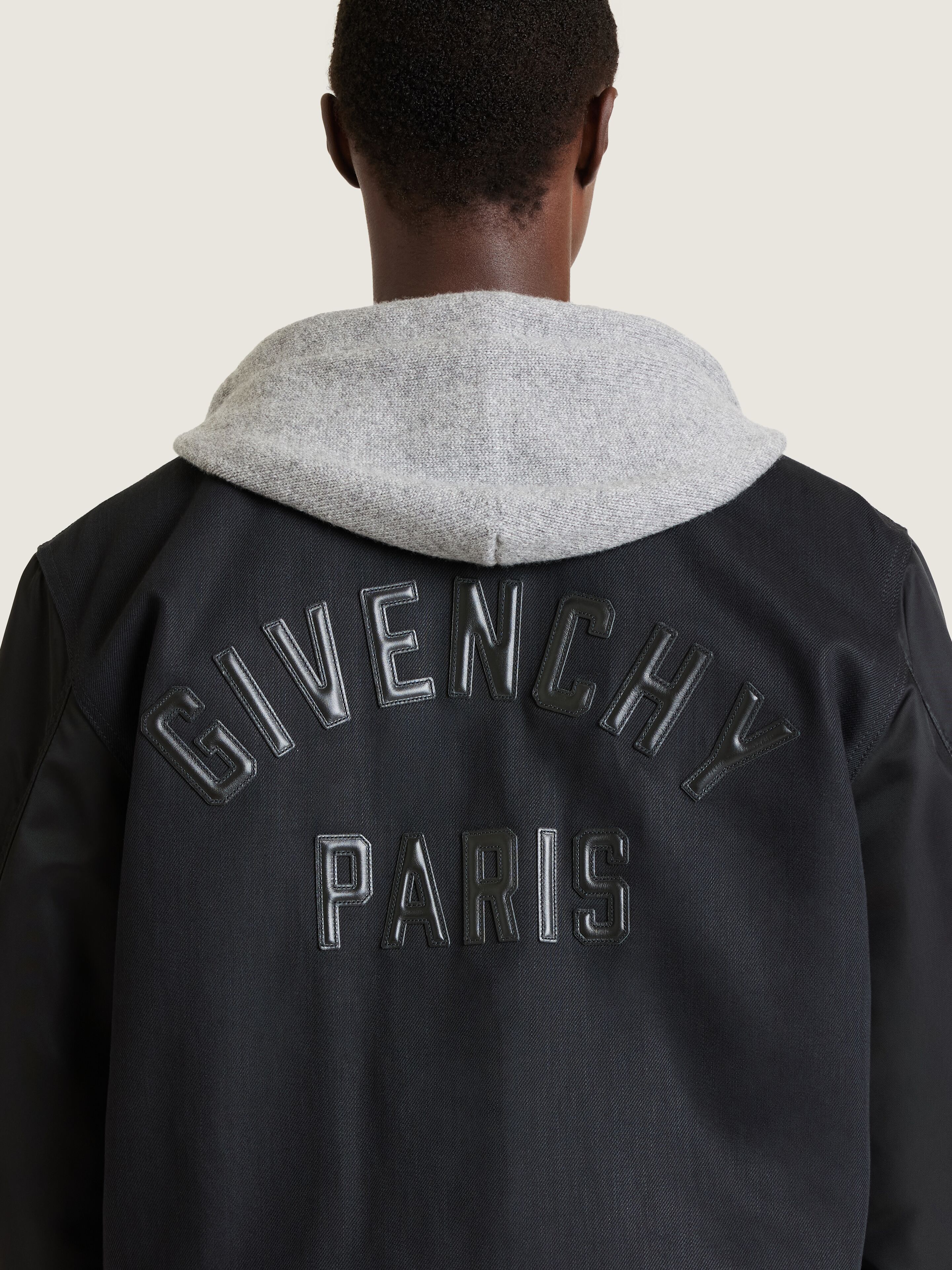 Mix material blouson with Givenchy Paris embroidery | Givenchy US