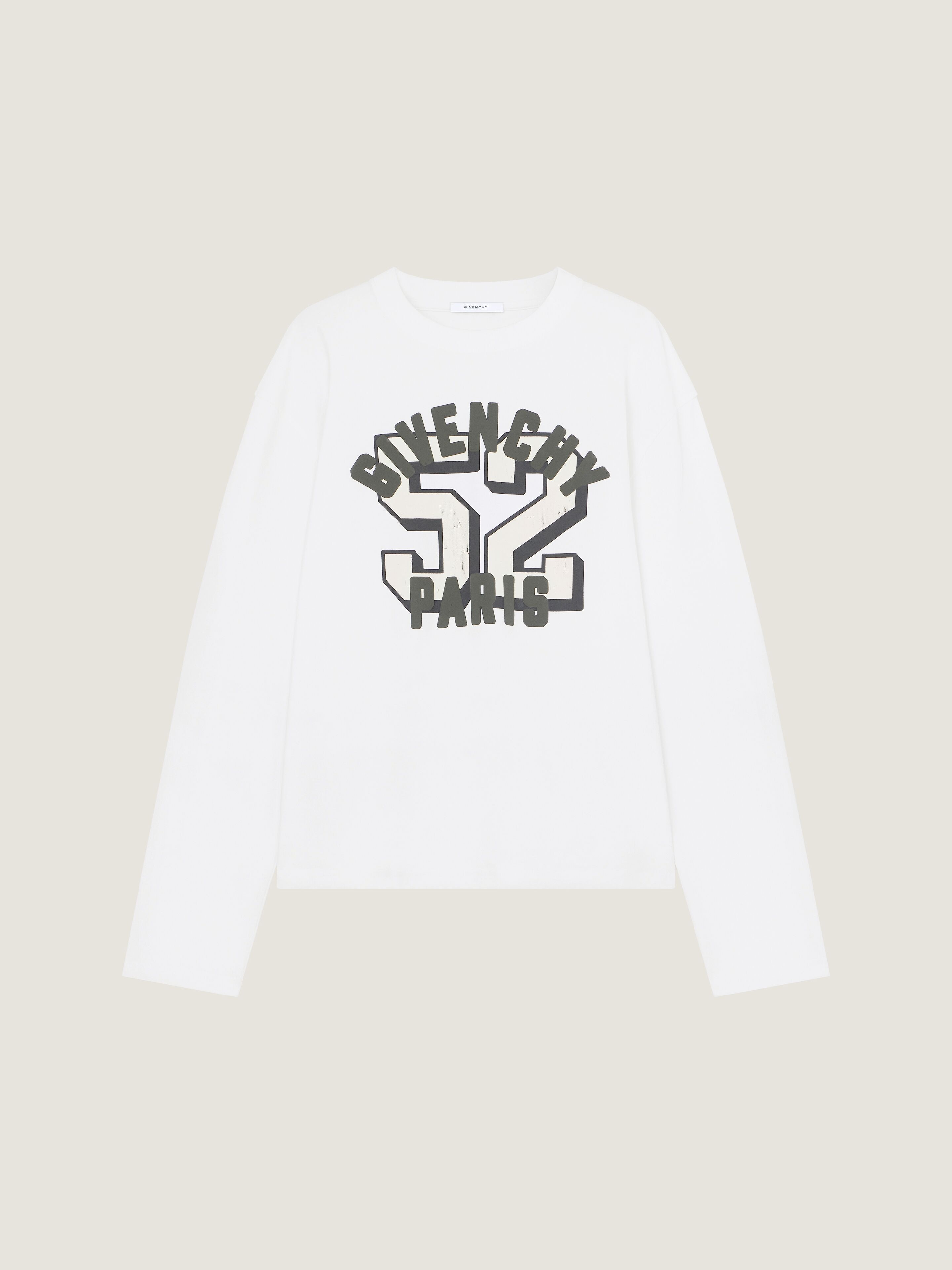 Boxy-fit t-shirt in cotton with Givenchy Paris 52 print | Givenchy