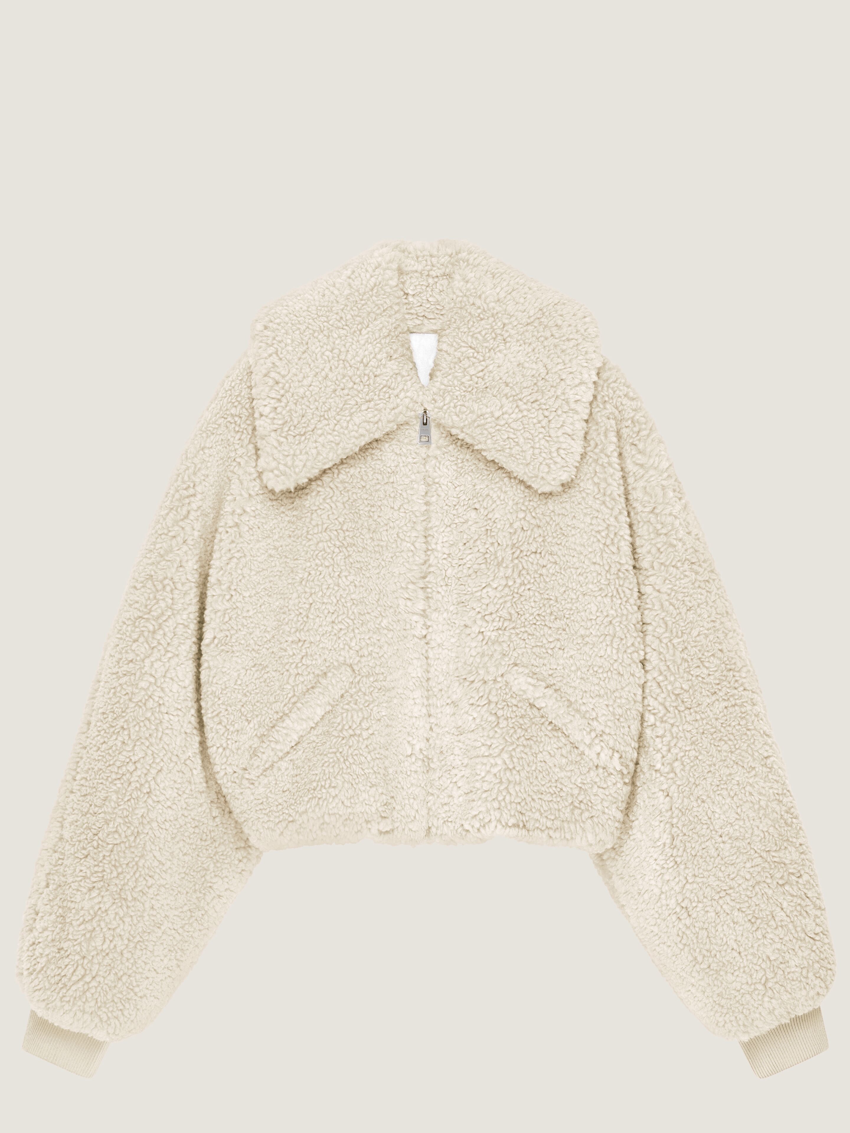 Cropped blouson in shearling effect in - natural - BW00UQ31B3-101
