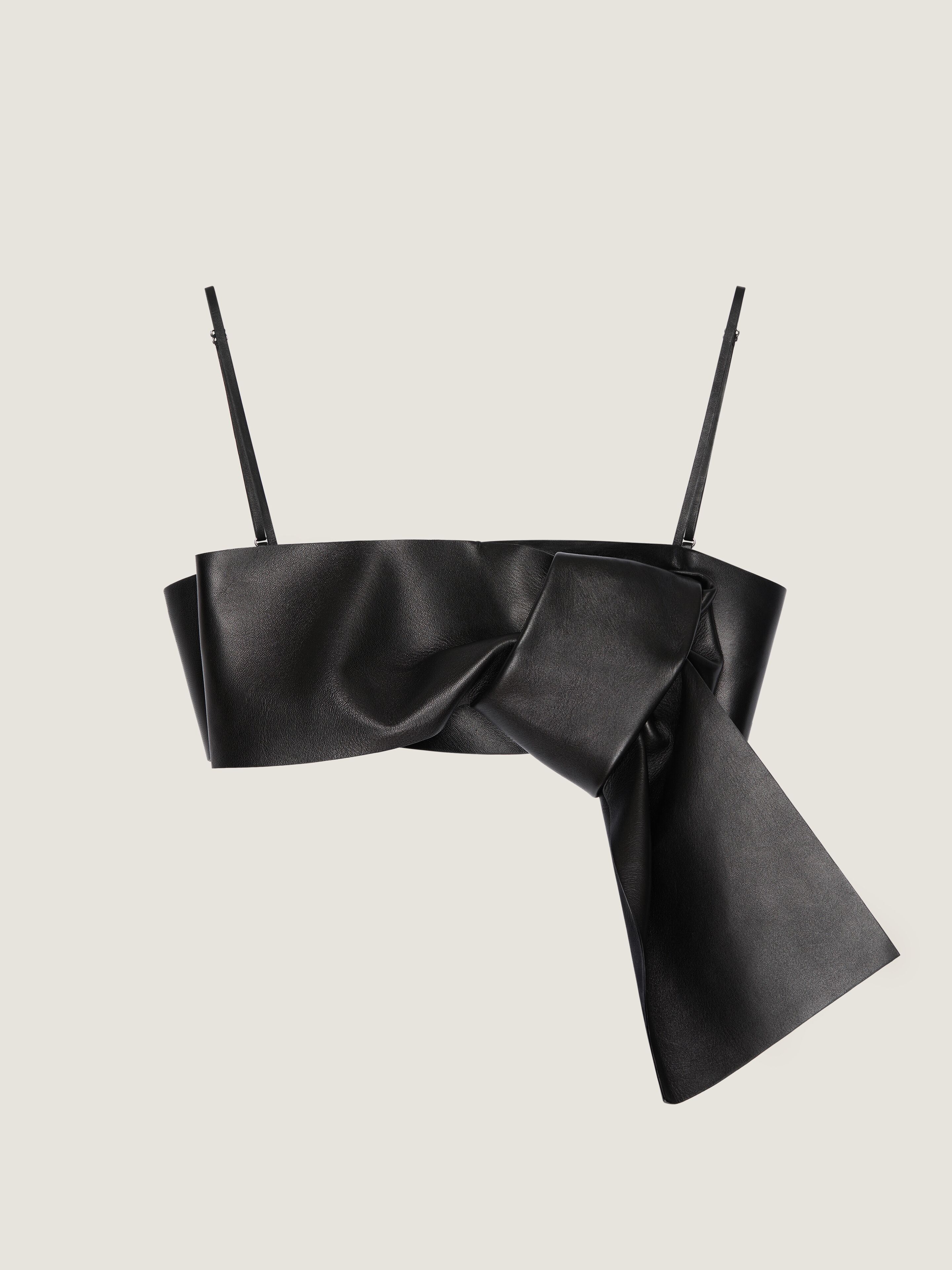Givenchy Bra Top In Leather With Bow In Black