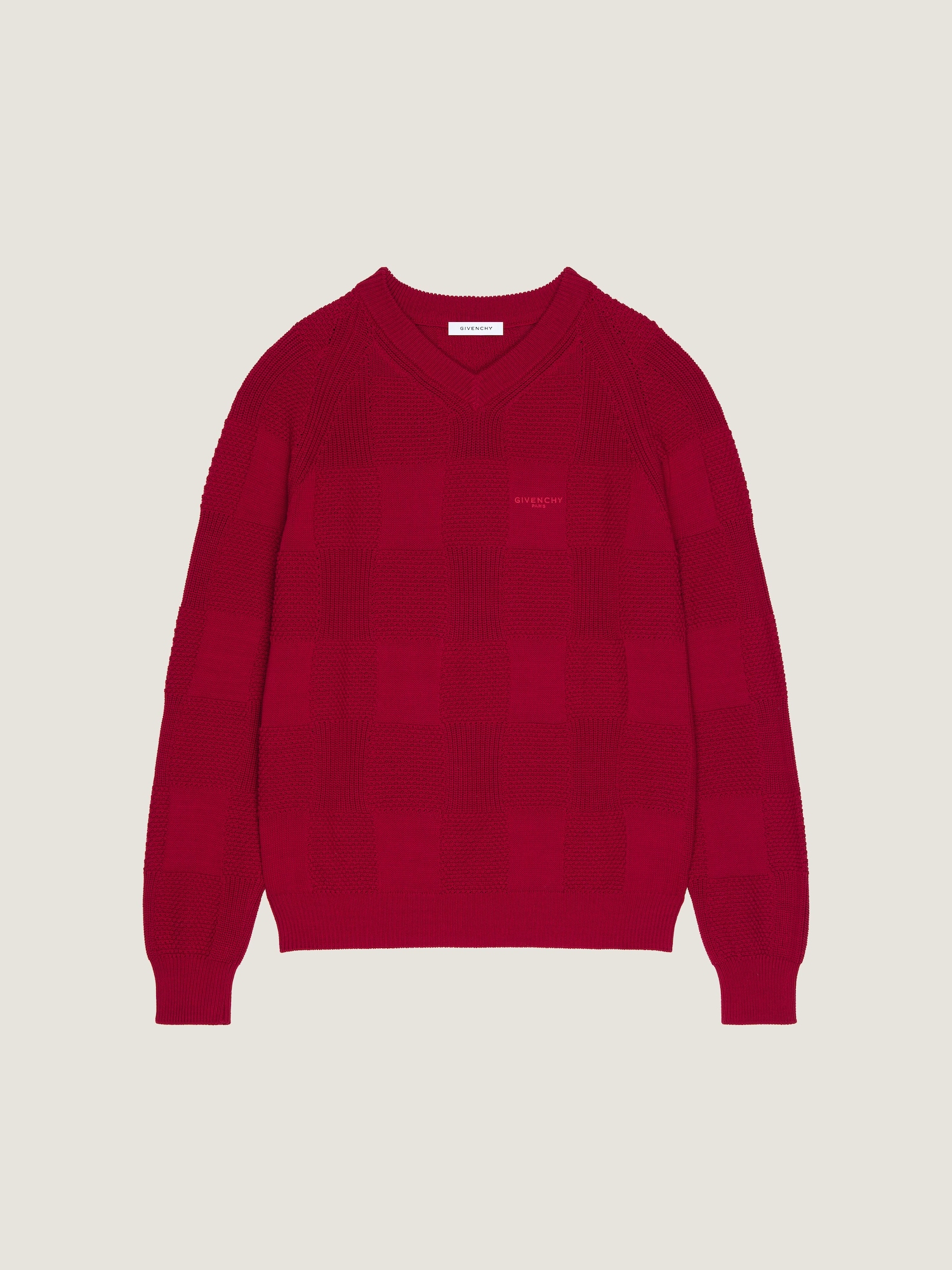 Checked sweater in cotton knit
